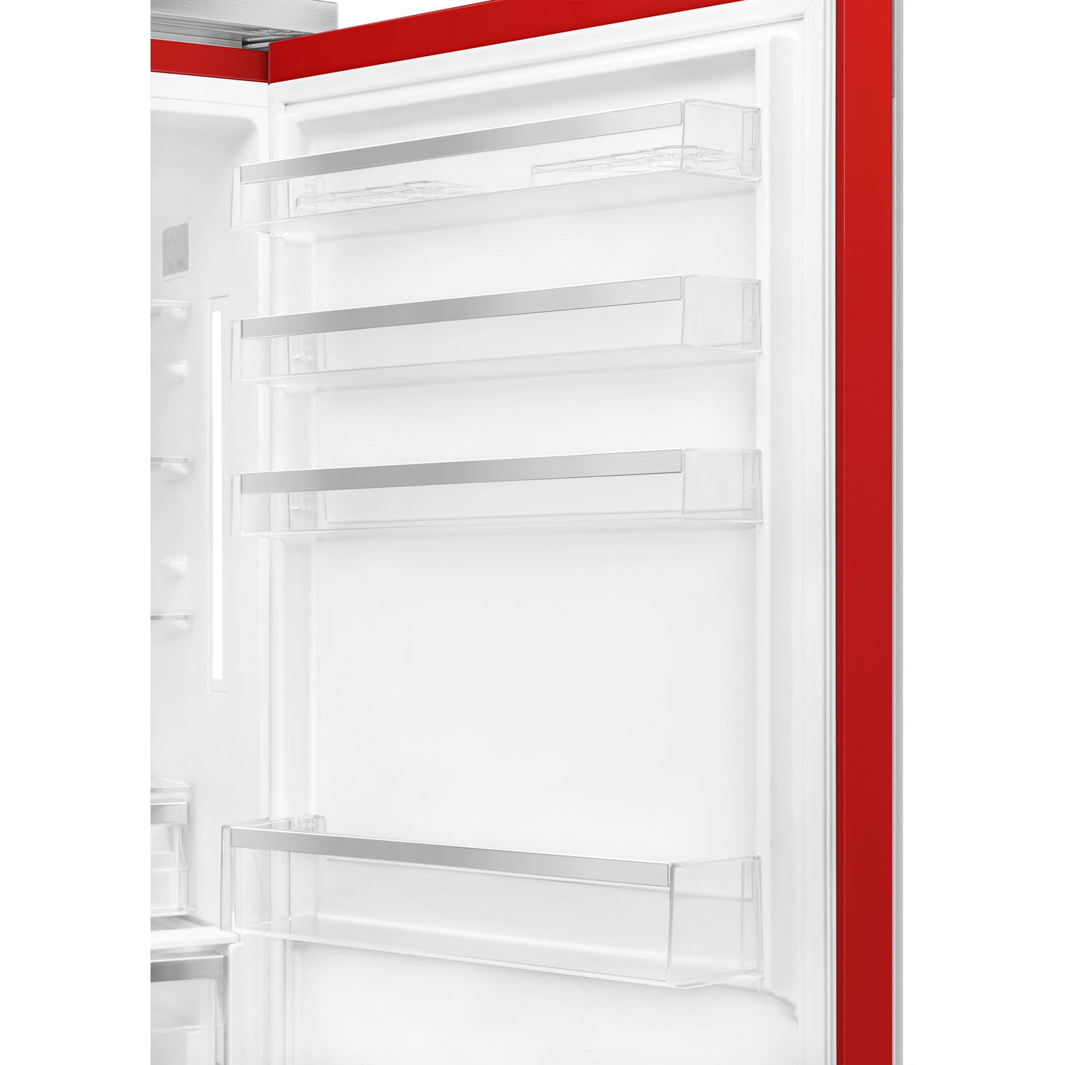 Réfrigérateur à congélateur inférieur 18 pi³ 28 po à distributeur de glaçons Portofino de Smeg - Rouge