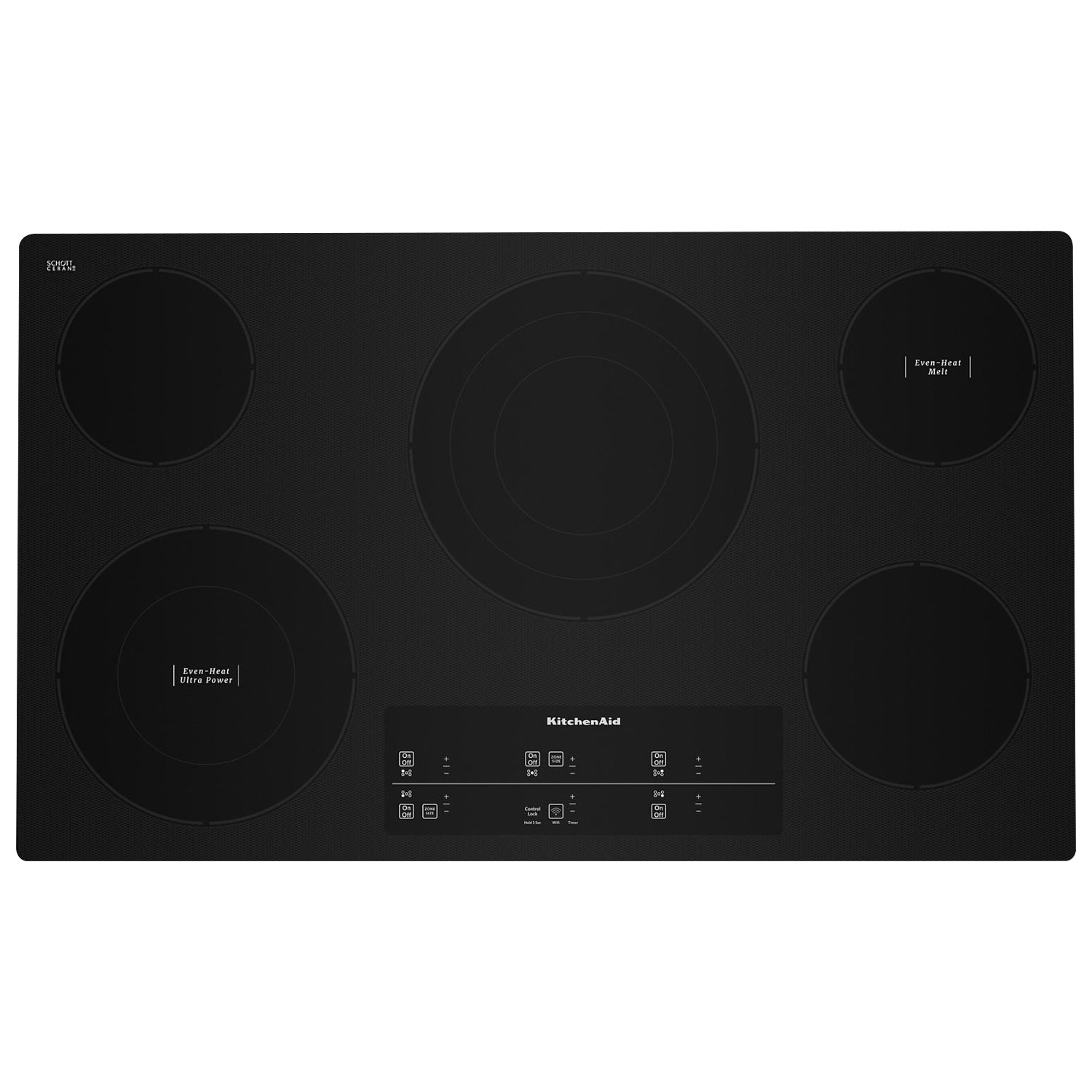 Surface de cuisson électrique de 36 po à 5 éléments de KitchenAid - Noir