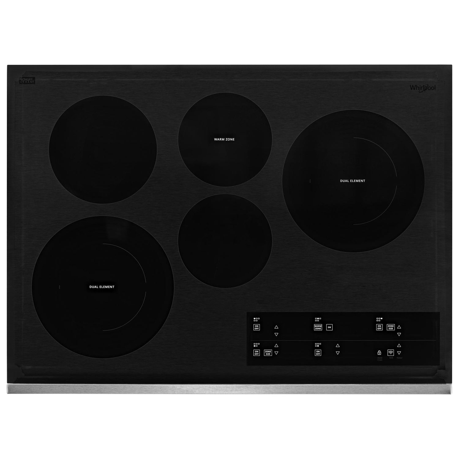 Surface de cuisson électrique 5 éléments 30 po de Whirlpool - Acier inoxydable