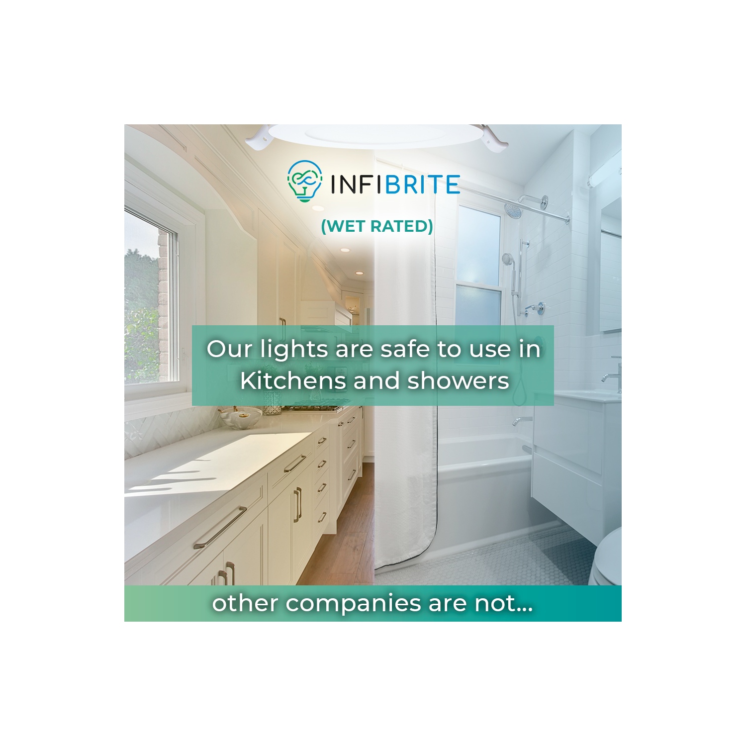 Infibrite 4 pouces 2700K lumière LED blanc doux 9W 750 LM, humide et Energy Star