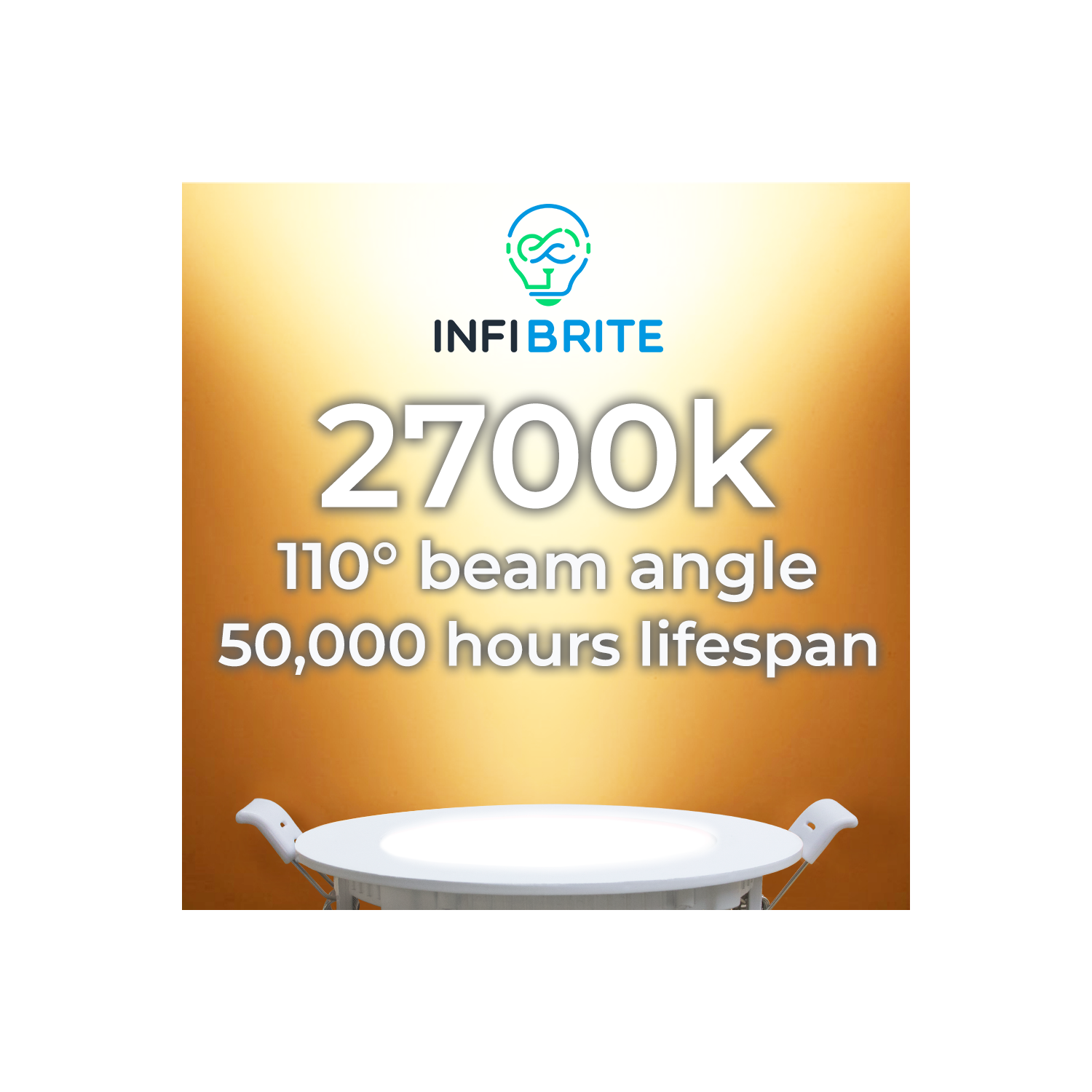 Infibrite 4 pouces 2700K lumière LED blanc doux 9W 750 LM, humide et Energy Star