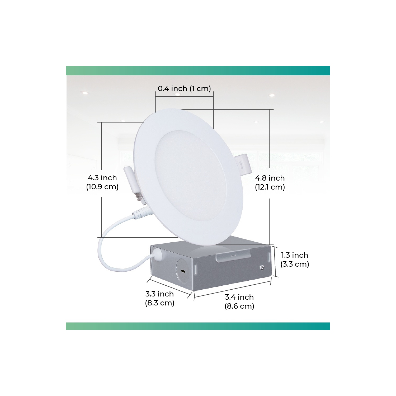 Infibrite 4 pouces 2700K lumière LED blanc doux 9W 750 LM, humide et Energy Star