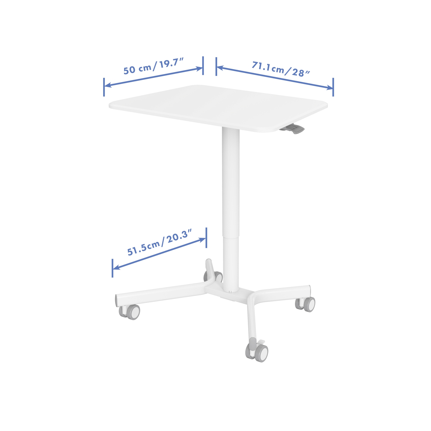 SHOPPINGALL Airlift Pneumatic Height Adjustable Sit-Stand Mobile Laptop Computer Desk Cart - SA-FDS107A