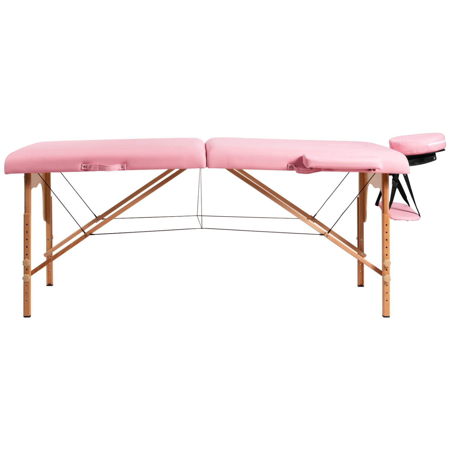 Topbuy Portable Massage Table Adjustable Spa Bed Wooden Legs with Face Cradle & Carry Case White/Black/Pink/Red