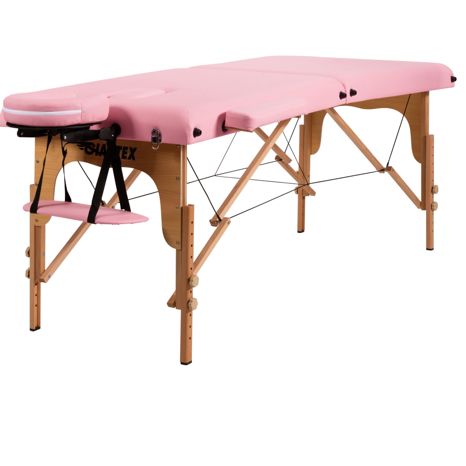 Topbuy Portable Massage Table Adjustable Spa Bed Wooden Legs with Face Cradle & Carry Case White/Black/Pink/Red