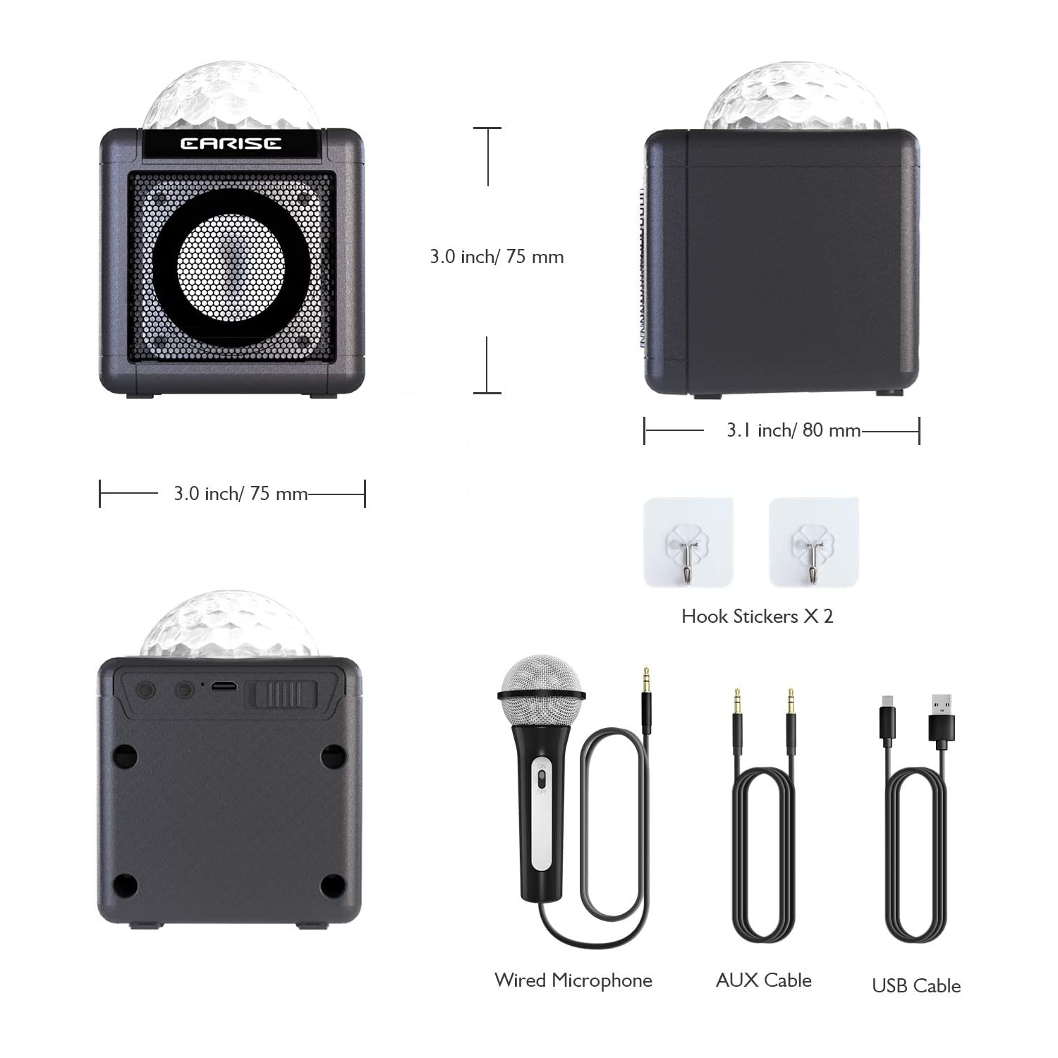 Machine à karaoké T12 d’EISE pour enfants avec microphone et haut-parleur, microphone, haut-parleur Bluetooth
