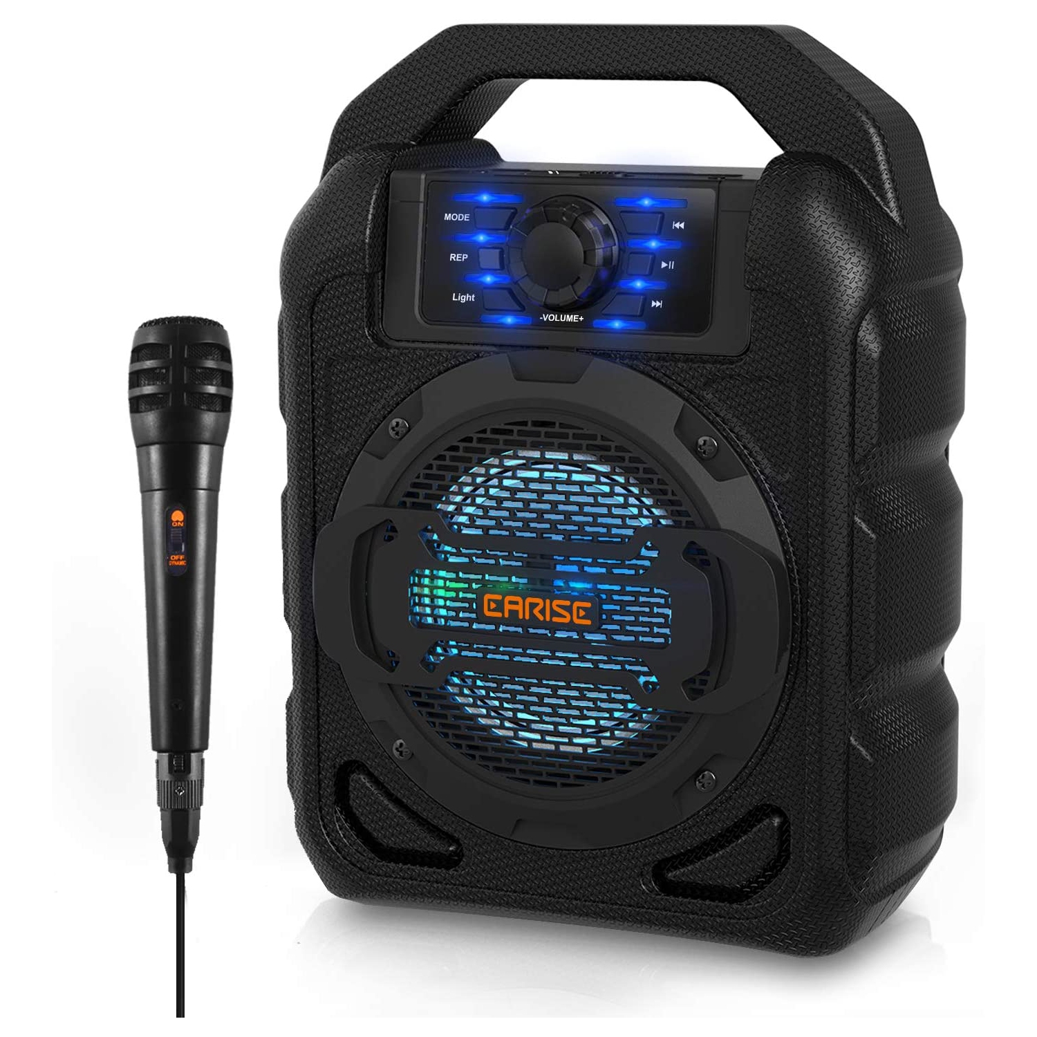 EARISE T15 Portable PA System Speaker for Kids & Adults with Wired Microphone, Bluetooth Karaoke Machine with Lights, Lightweight, Perfect for
