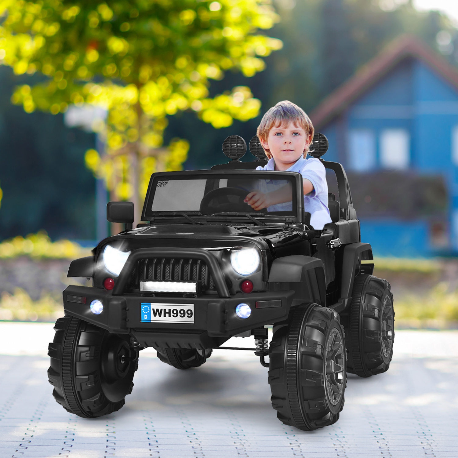 Topbuy 12V Kids Ride on Truck 2 seats Children Electric Vehicle w/ 2.4GHz Remote Control & Retractable Handle