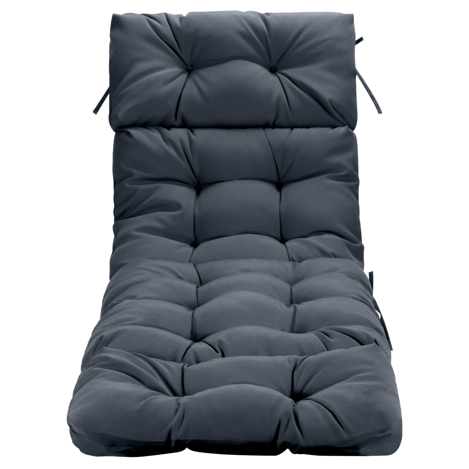 Topbuy Patio Chaise Lounge Cushion Recliner Quilted Thick Padded Seat Cushion w/Ties Navy/Beige/Gray/Orange