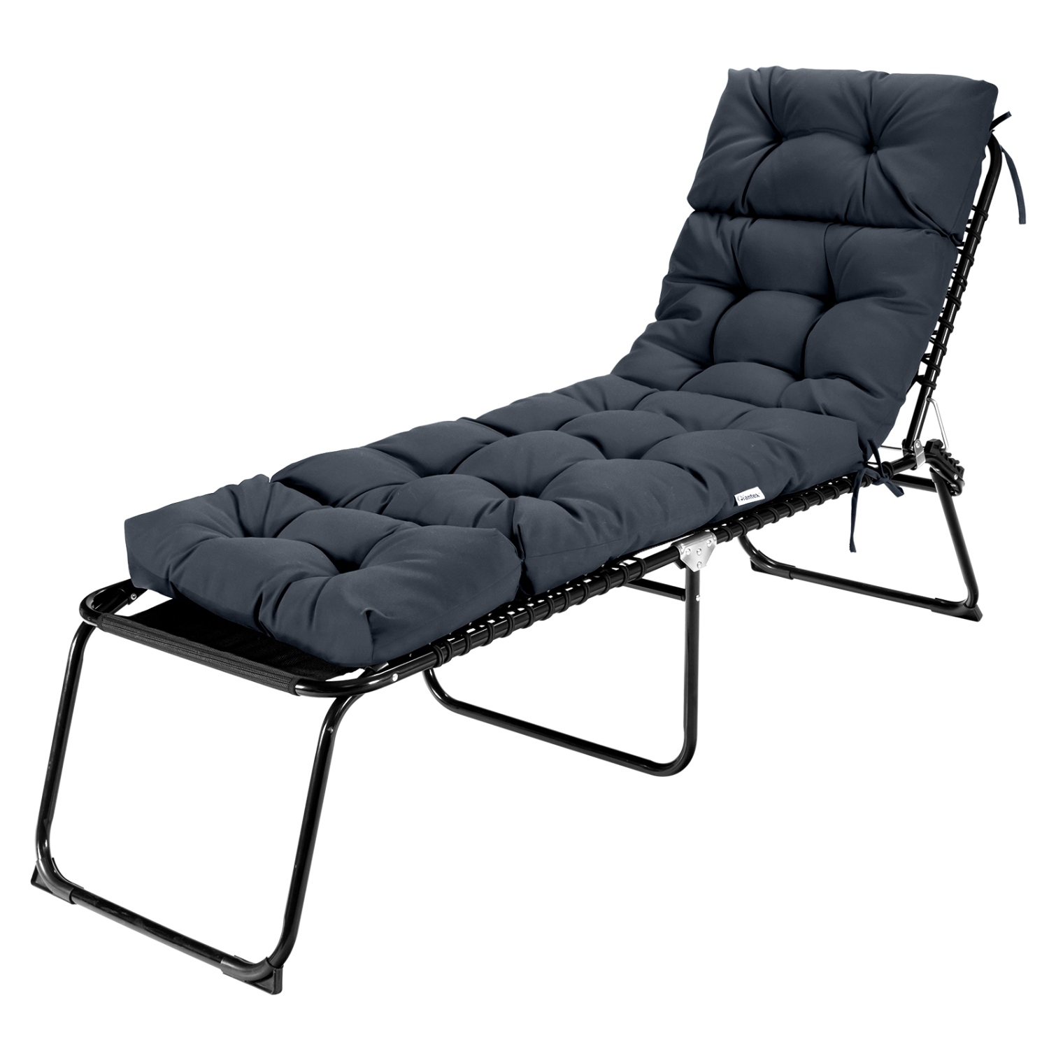 Topbuy Patio Chaise Lounge Cushion Recliner Quilted Thick Padded Seat Cushion w/Ties Navy/Beige/Gray/Orange