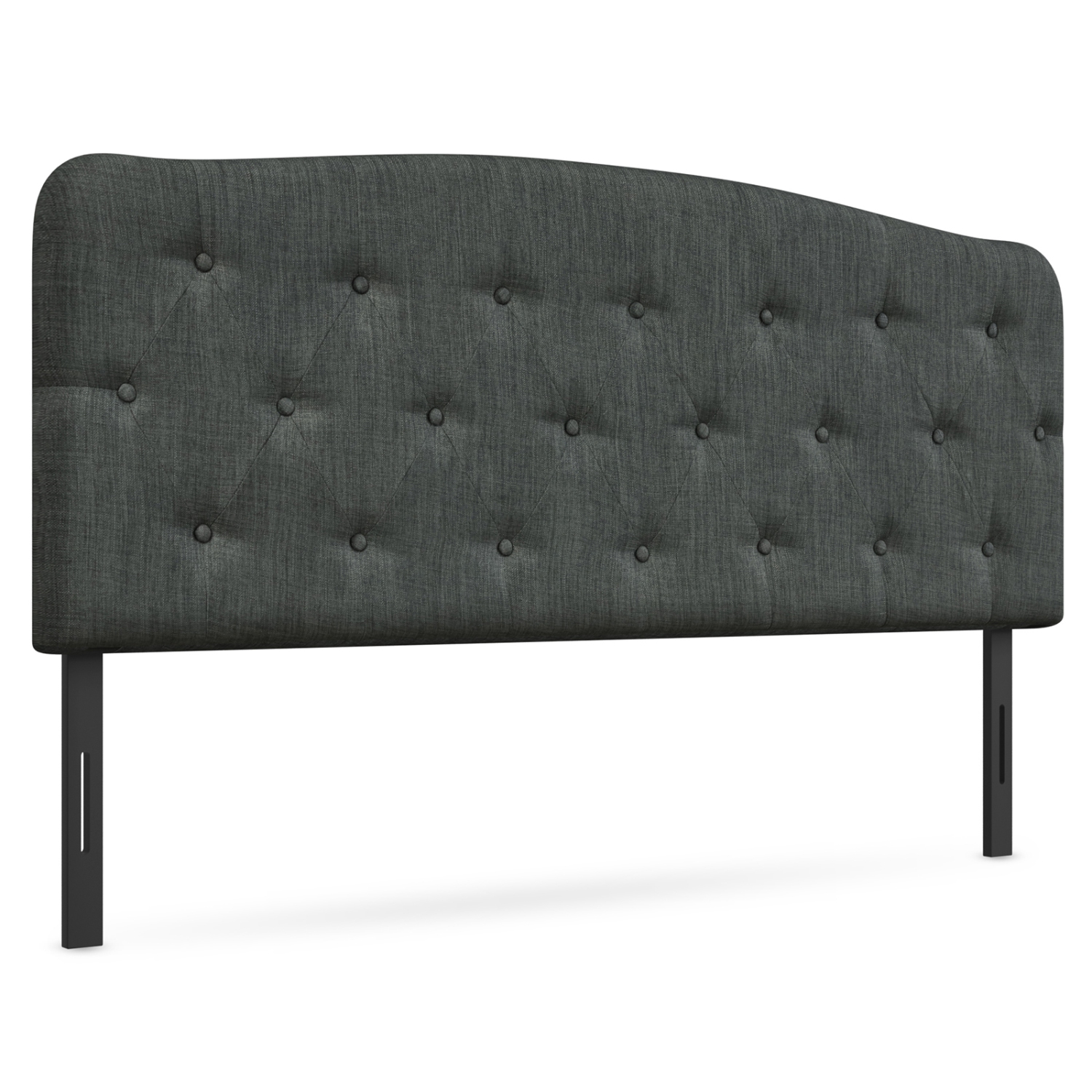 Topbuy Tufted Upholstered Full Size Headboard Adjustable Height Light Grey/Dark Grey