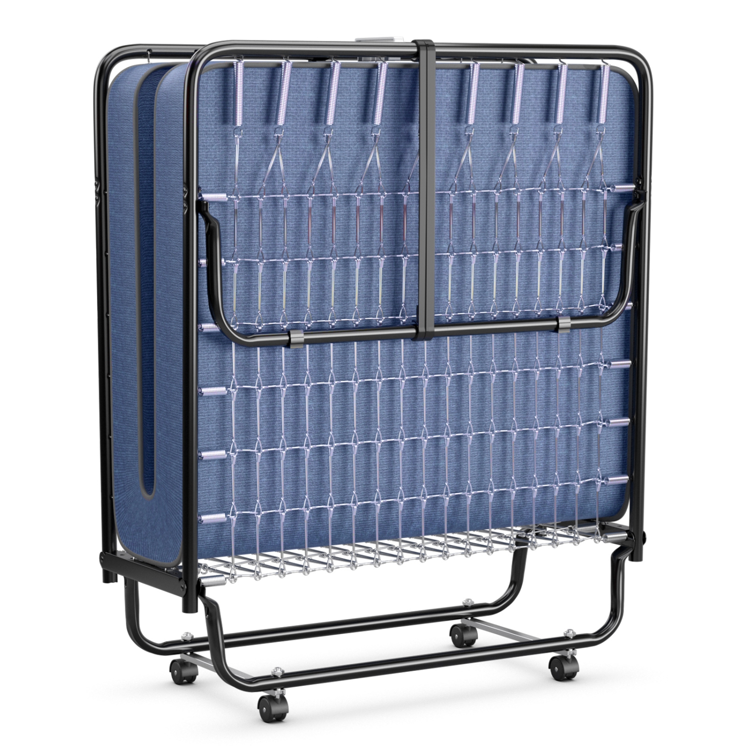 Topbuy Folding Bed Mattress with Swivel Casters Twin Portable Foldable Guest Bed with Sturdy Metal Frame&Memory Foam