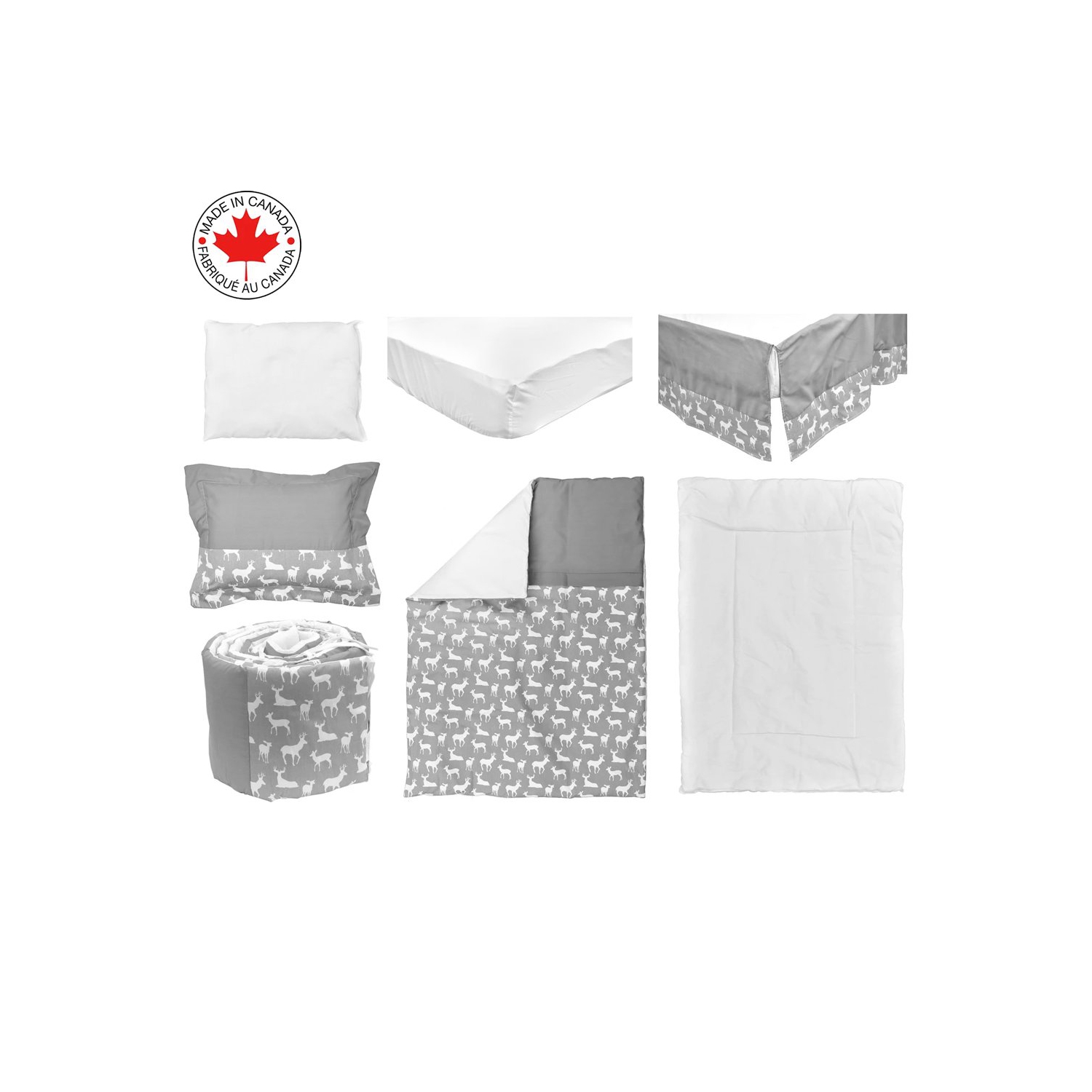 Ensemble de literie pour berceau de bébé Bebelelo pour garçons et filles - Ensemble de literie pour bébé 7 pièces