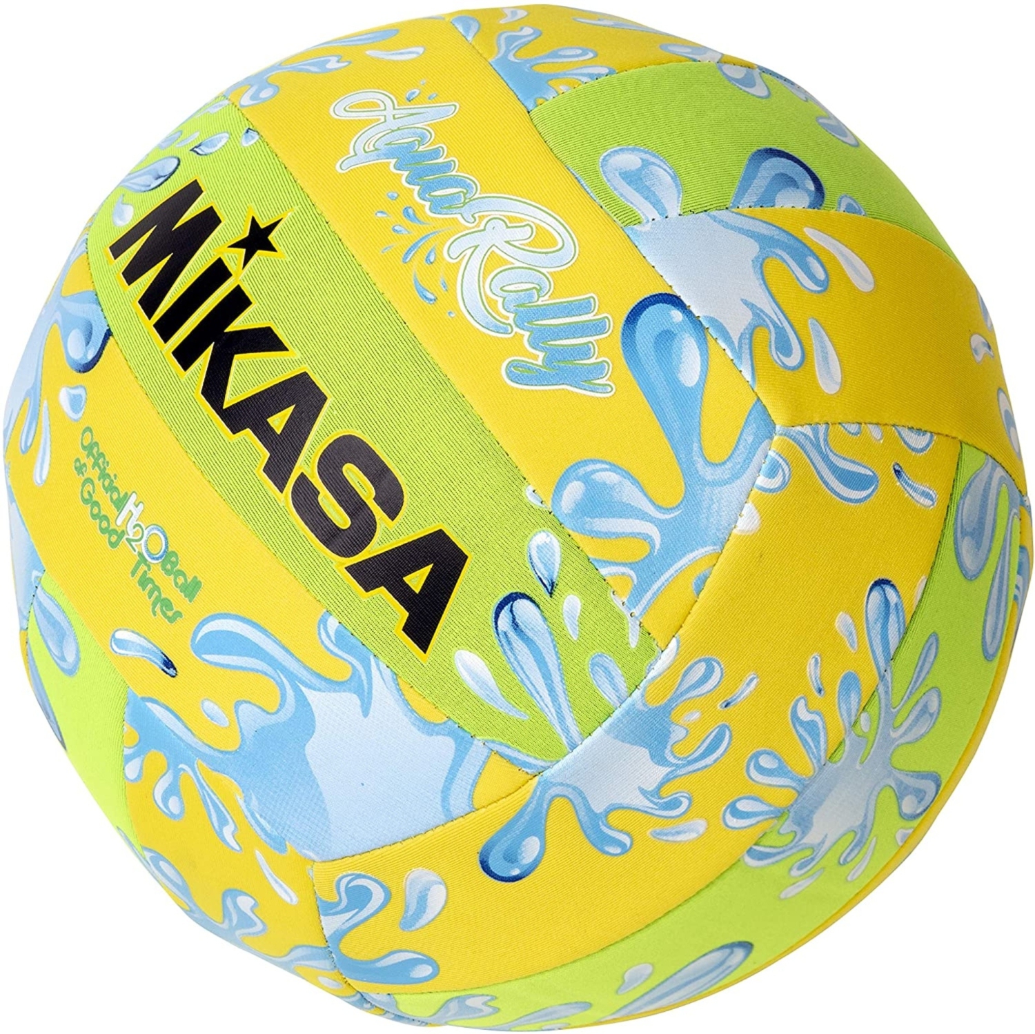 Mikasa Aqua Rally Series Volleyball - VAR Recreational Size-5 Beach Volleyball, Yellow & Green