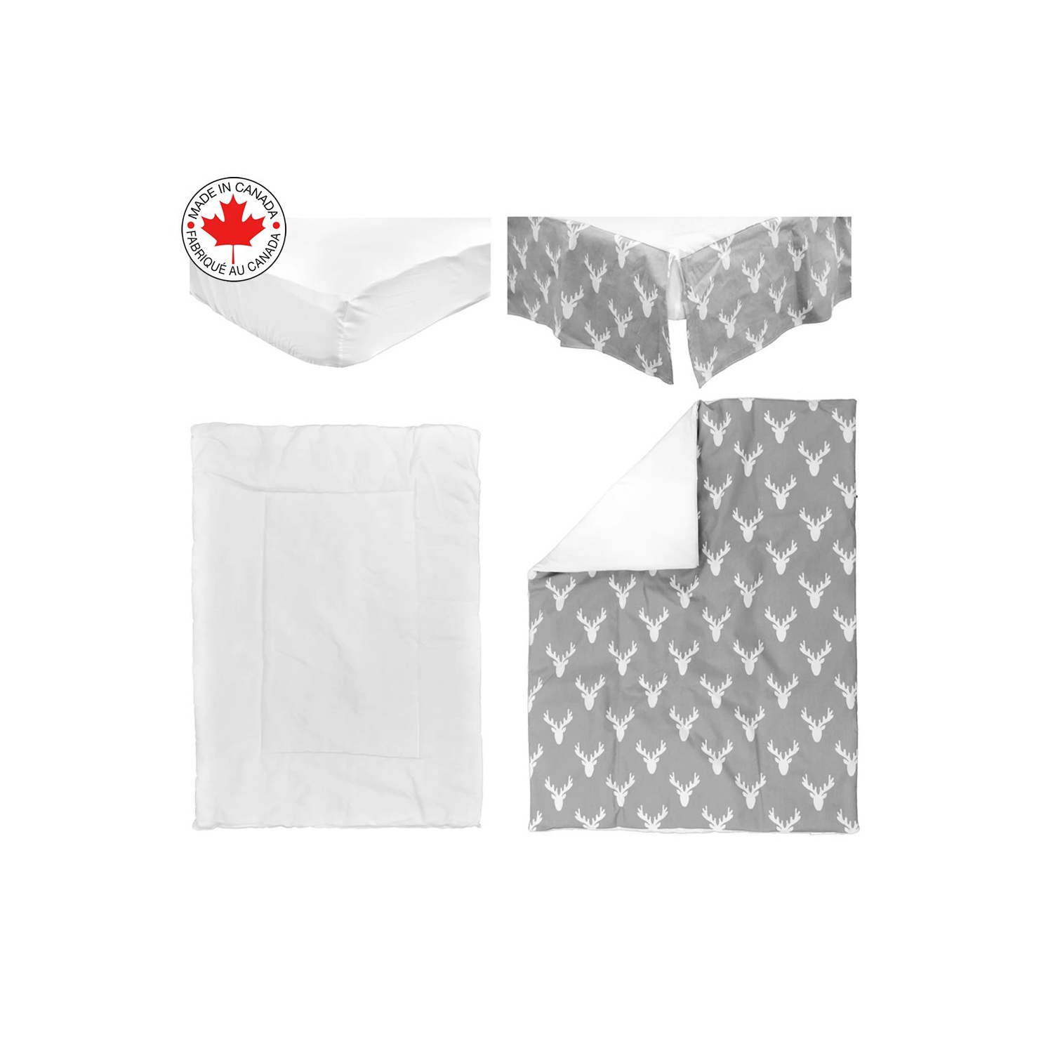 Ensemble de literie pour berceau de bébé Bebelelo pour filles - Ensemble de literie pour bébé 4 pièces