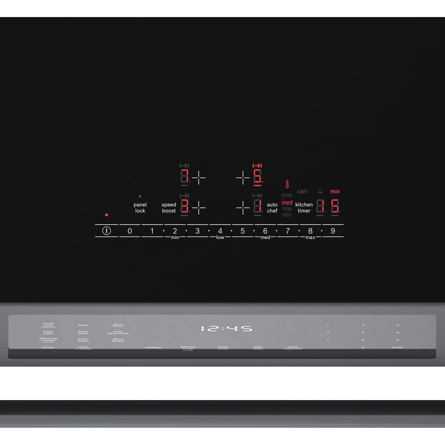 Bosch 30" 4.6 Cu. Ft. True Convection Slide-In Induction Range - Black Stainless