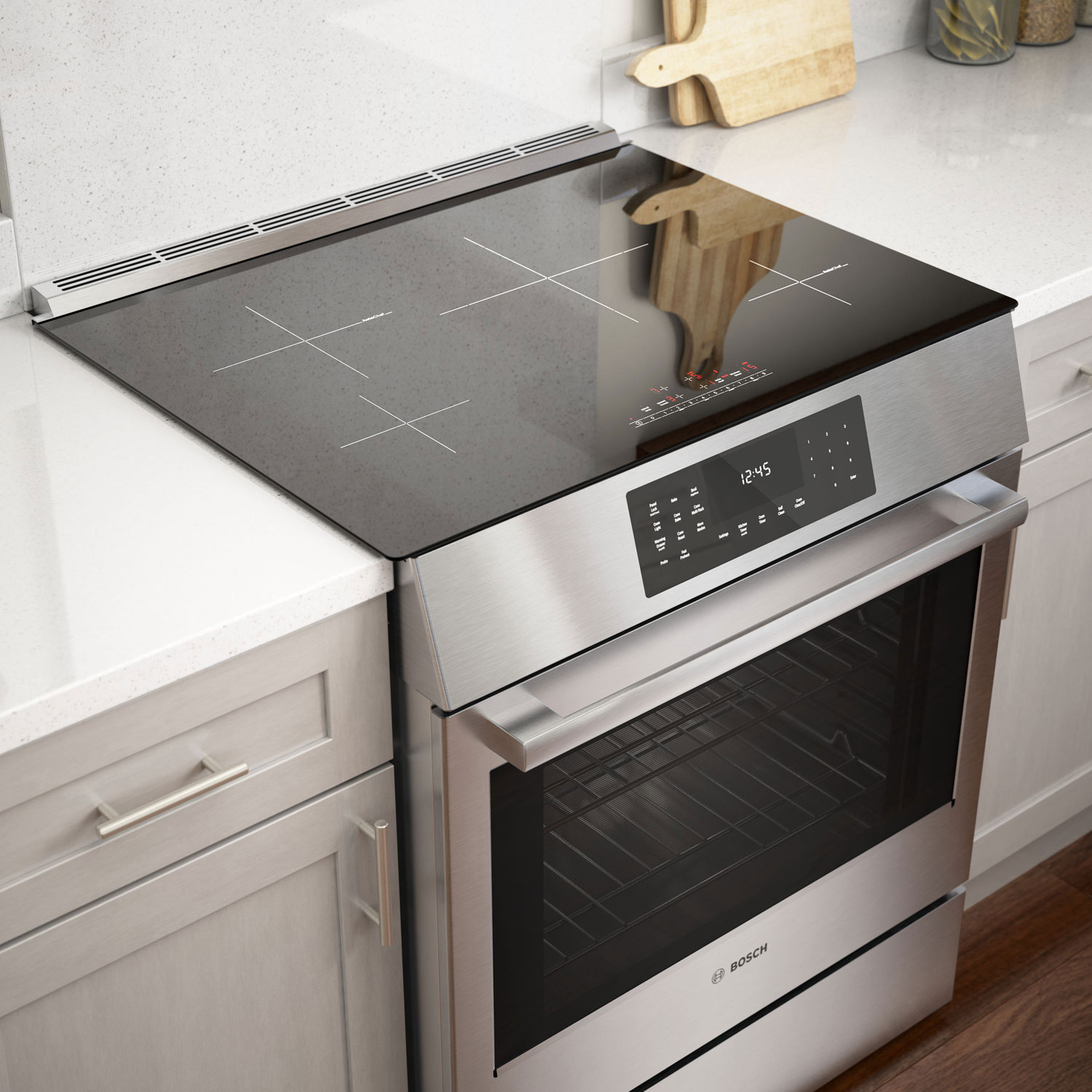 Bosch 30" 4.6 Cu. Ft. True Convection Slide-In Induction Range - Stainless Steel