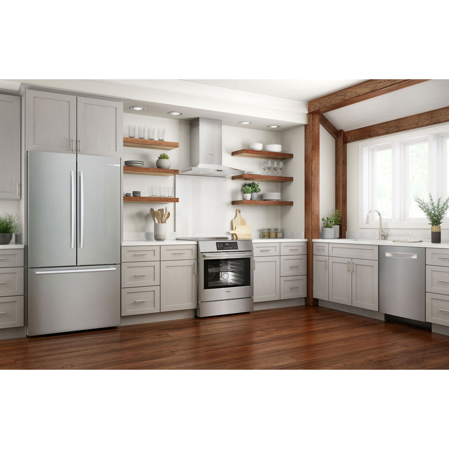 Bosch 30" 4.6 Cu. Ft. True Convection Slide-In Induction Range - Stainless Steel