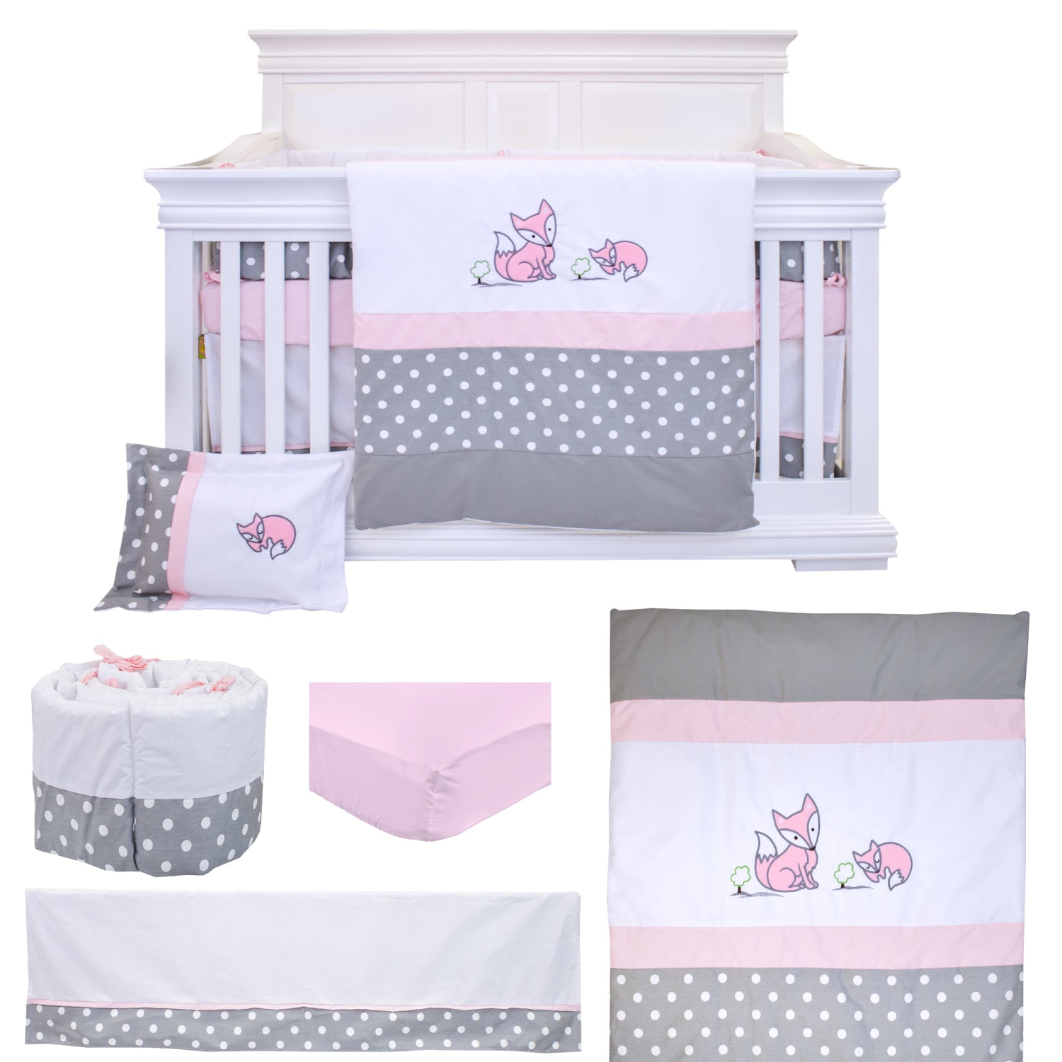 Ensemble de literie pour berceau de bébé Bebelelo pour garçons et filles - Ensemble de literie pour bébé 7 pièces