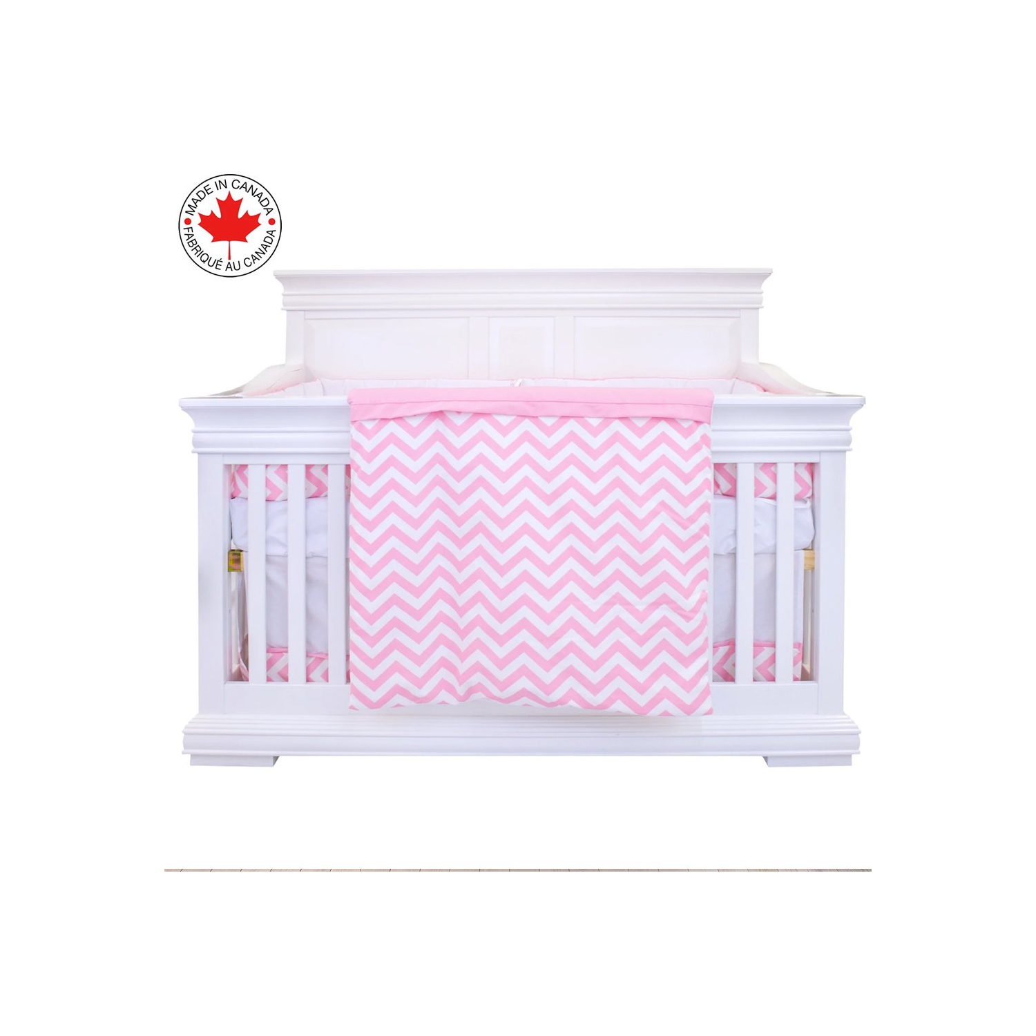 Bebelelo 5 Pieces Baby Bedding Set - Nursery Crib Set of Comforter, Quilt Cover, Safety Pad, Fitted Sheet and Skirt for Kids, Boys, Girls,