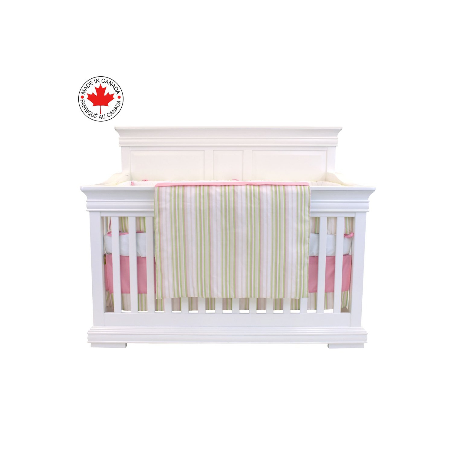 Bebelelo 5 Pieces Baby Bedding Set - Nursery Crib Set of Comforter, Duvet Cover, Contour Bed, Fitted Sheet and Skirt for Kids, Boys, Girls,