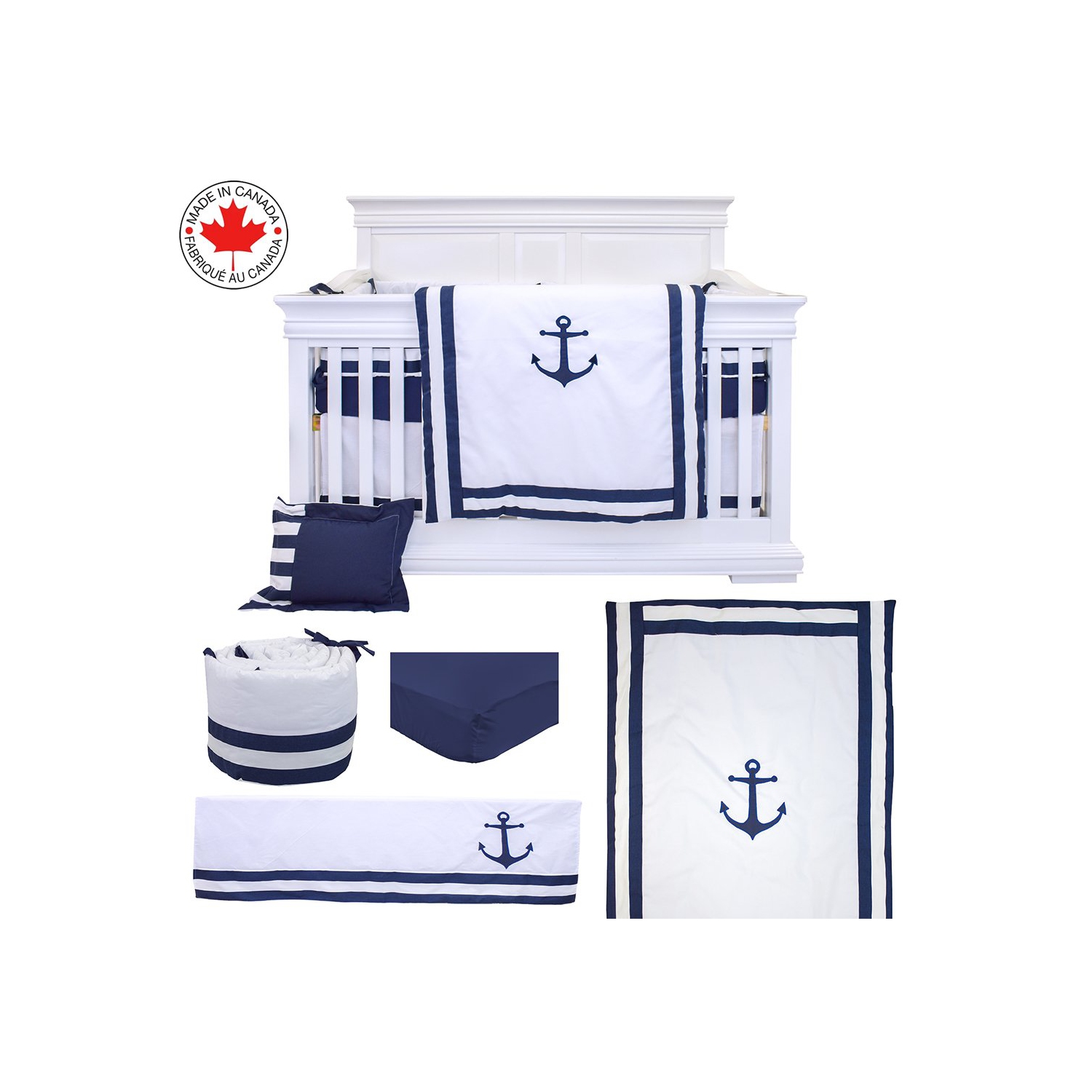 Ensemble de literie pour berceau de bébé Bebelelo pour garçons et filles - Ensemble de literie pour bébé 7 pièces