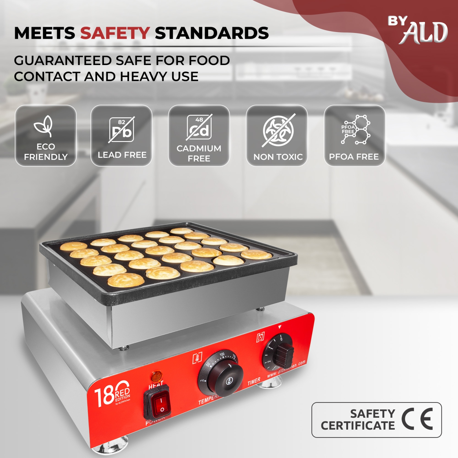 AR-2240 Mini Dutch Pancake Maker | Poffertjes Iron Commercial | 25 Dutch Pancakes | Nonstick | 110V