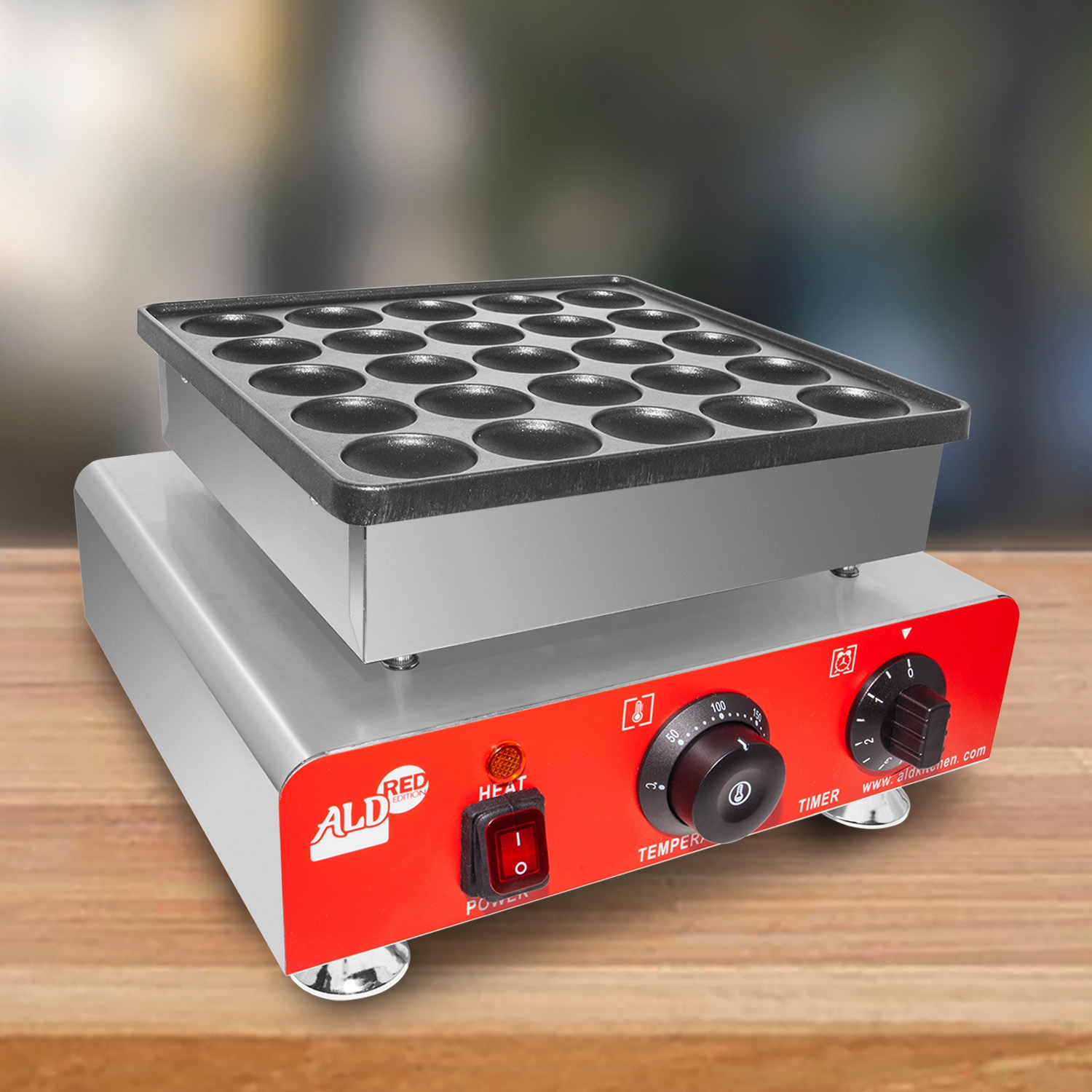 AR-2240 Mini Dutch Pancake Maker | Poffertjes Iron Commercial | 25 Dutch Pancakes | Nonstick | 110V