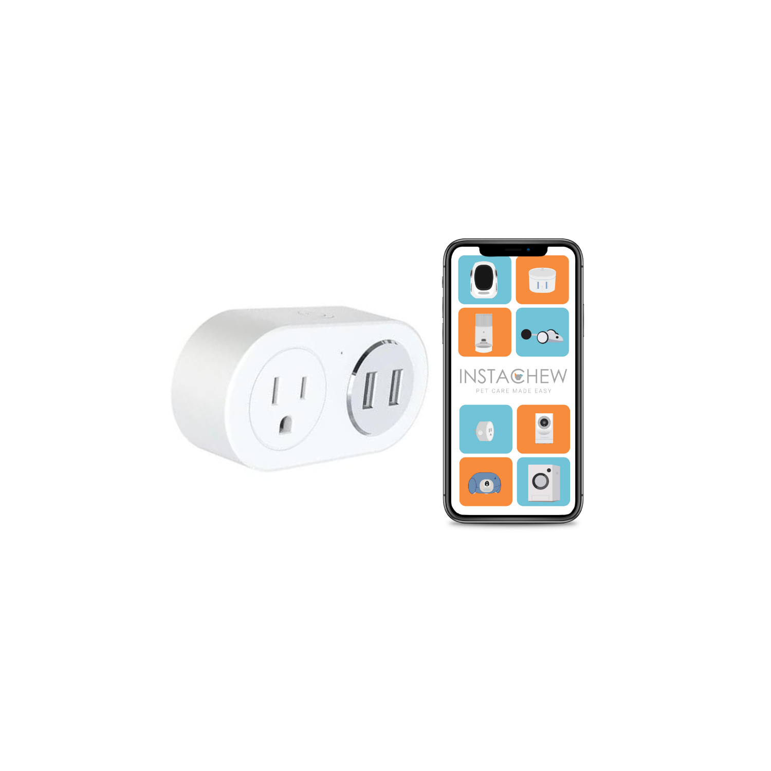INSTACHEW,&nbsp;Pureconnect+ Smart Plug with USB, App Enabled, Google Assistant and Alexa Compatible, Smart Converter, Smart Adapter, Smart USB