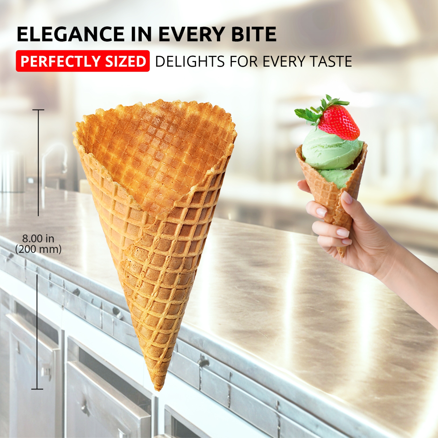 AP-600 Waffle Cone Maker | Commercial Ice Cream Cone Maker | Stainless Steel | Nonstick | Manual Control | 110V