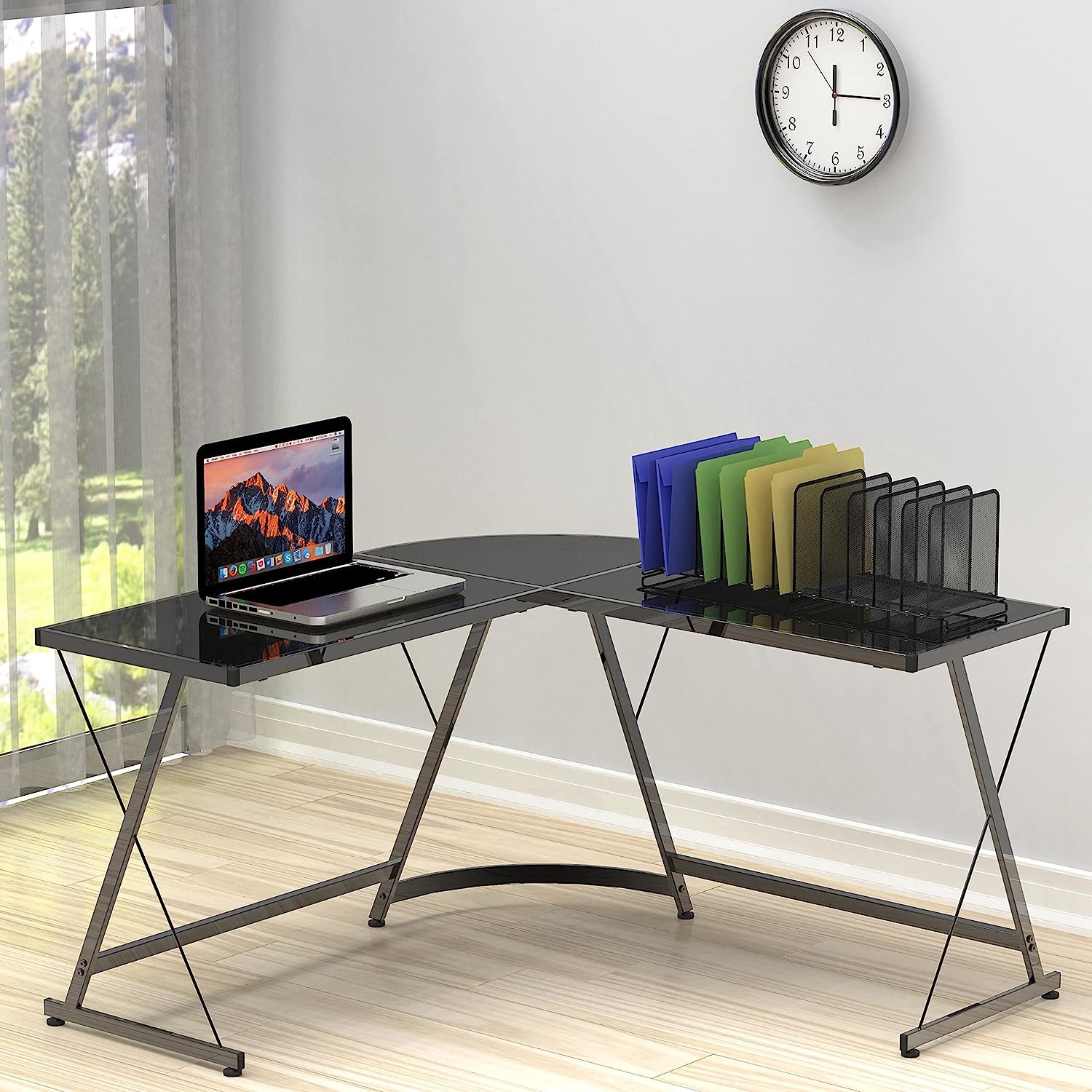 Paquet de 2 classeurs verticaux extensibles à 5 sections SimpleHouseware, noir