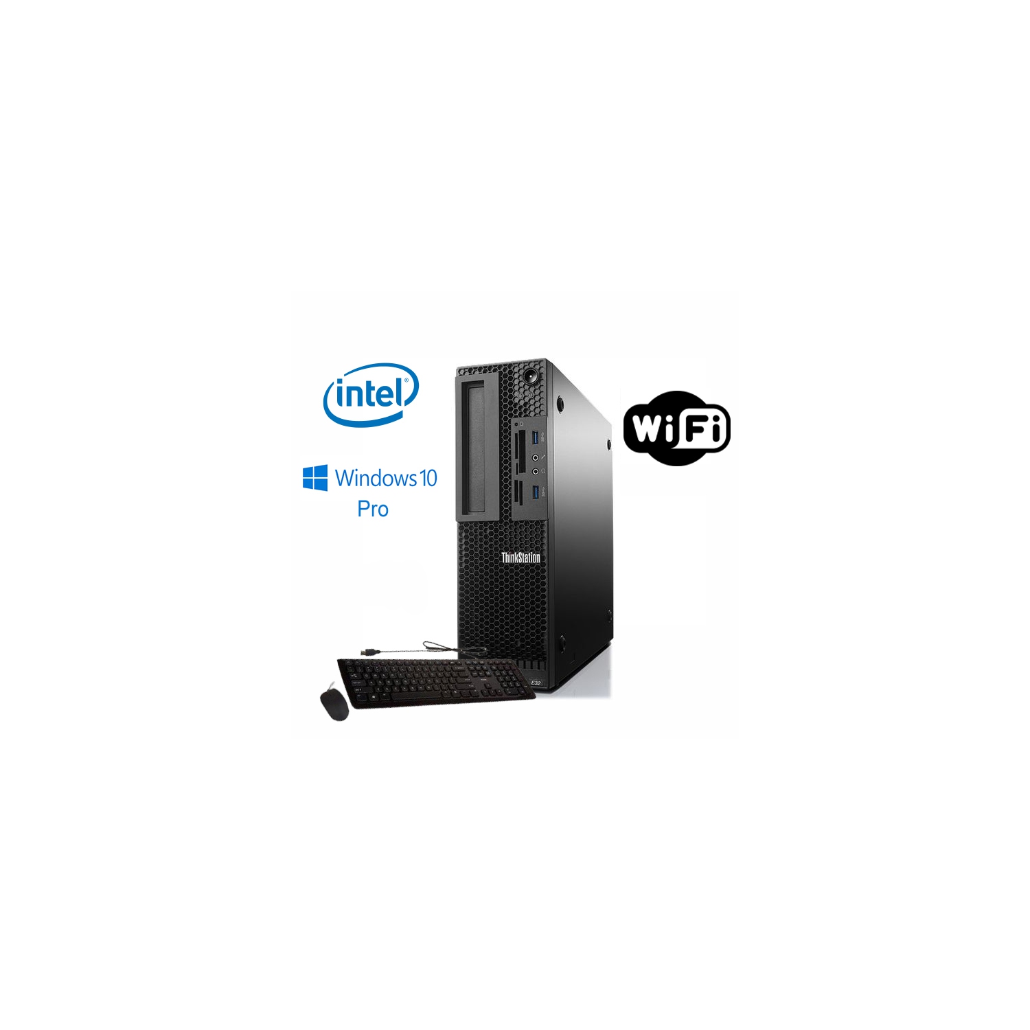 Lenovo ThinkCentre M800 Small Form Factor Desktop PC DVD 16G DDR4 Intel Quad Core i5 6500 up to 3.6GHz Win 10 Pro 64-Multi-Language Support English/Spanish/French 3T Renewed WiFi BT 4.0