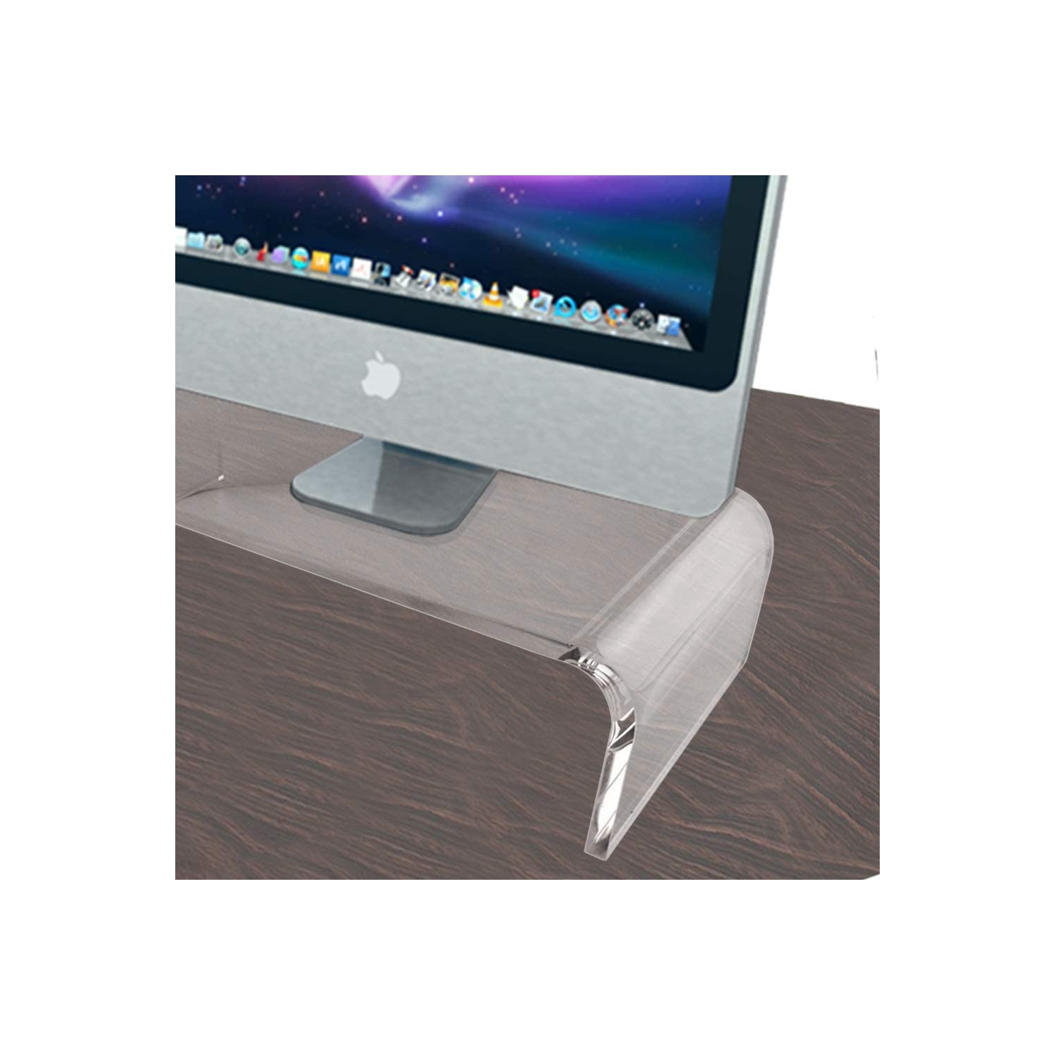 Support de moniteur en acrylique pour iMac, PC, bureau, portable, écran de téléviseur, Imprimante. Plateforme robuste, élévateur transparent pour