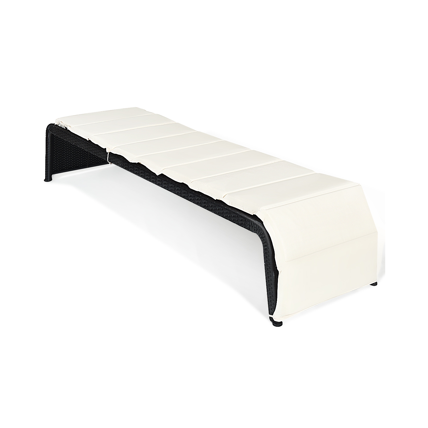 2PCS Chaise longue de patio en rotin inclinable avec coussin marque Gymax