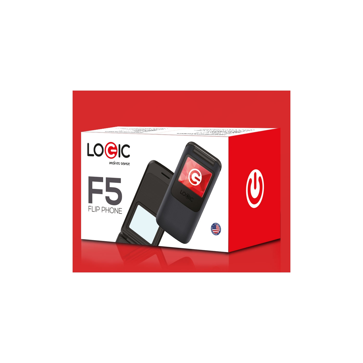 Logic F5 Flip Phone 32MB - GSM Unlocked Smartphone - International Model - Brand New - Charcoal