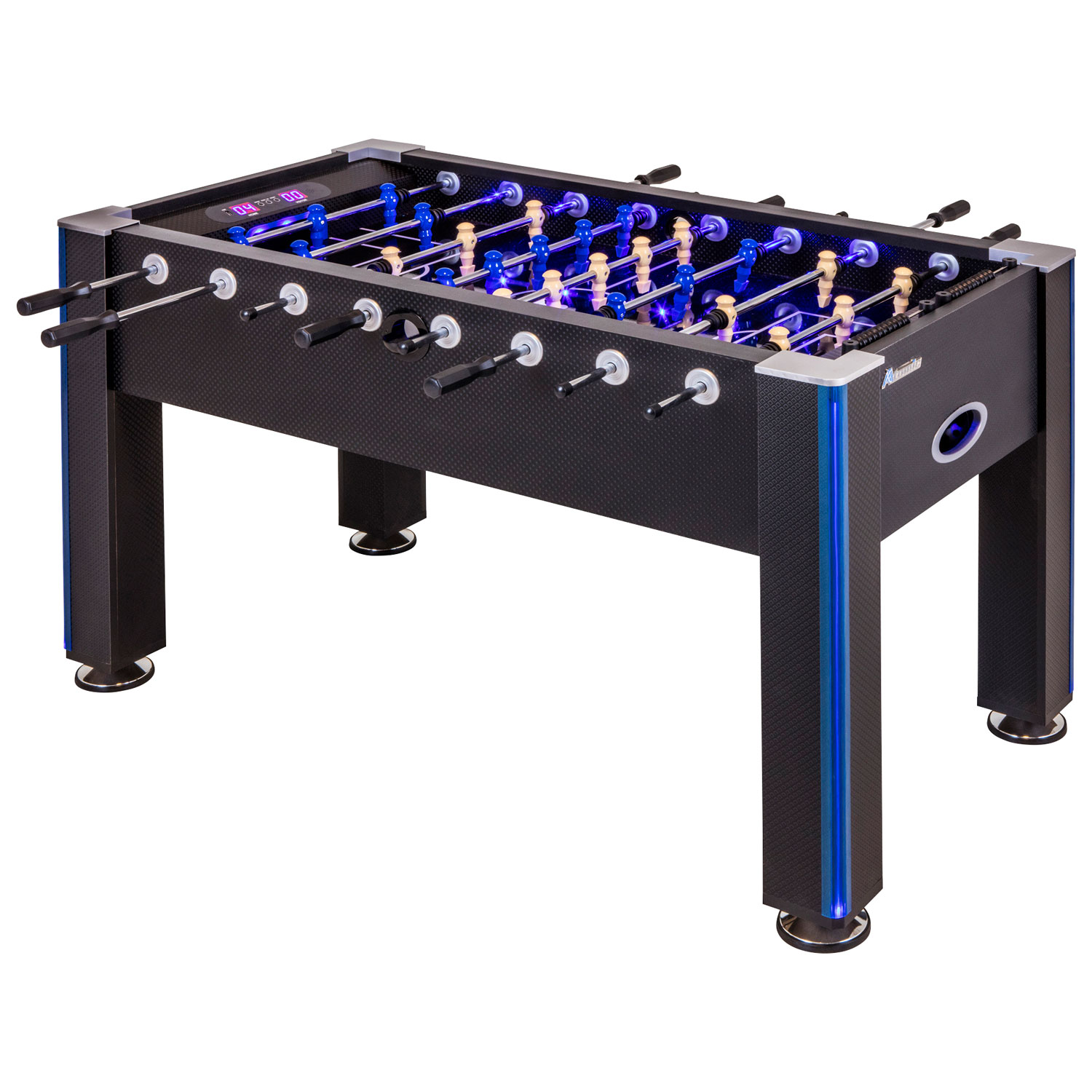 Table de soccer miniature DEL de 58 po Atomic Azure - Noir