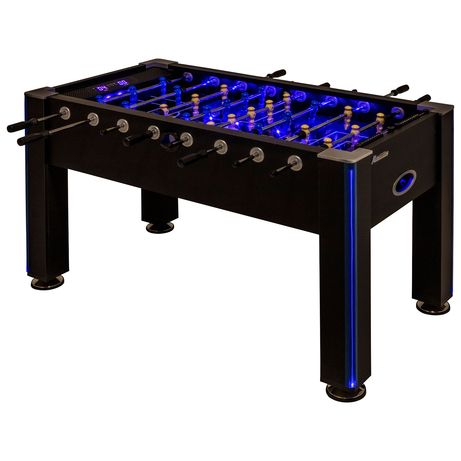 Table de soccer miniature DEL de 58 po Atomic Azure - Noir