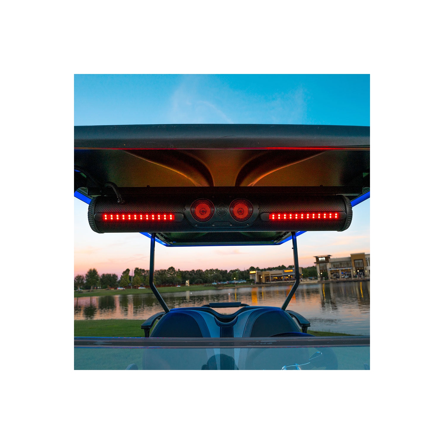 ECOXGEAR SoundExtreme SEDS32 Double-Sided Amplified Powersports 11 Speaker Bluetooth Soundbar Waterproof Sandproof with LED Lighting 500 Watts of