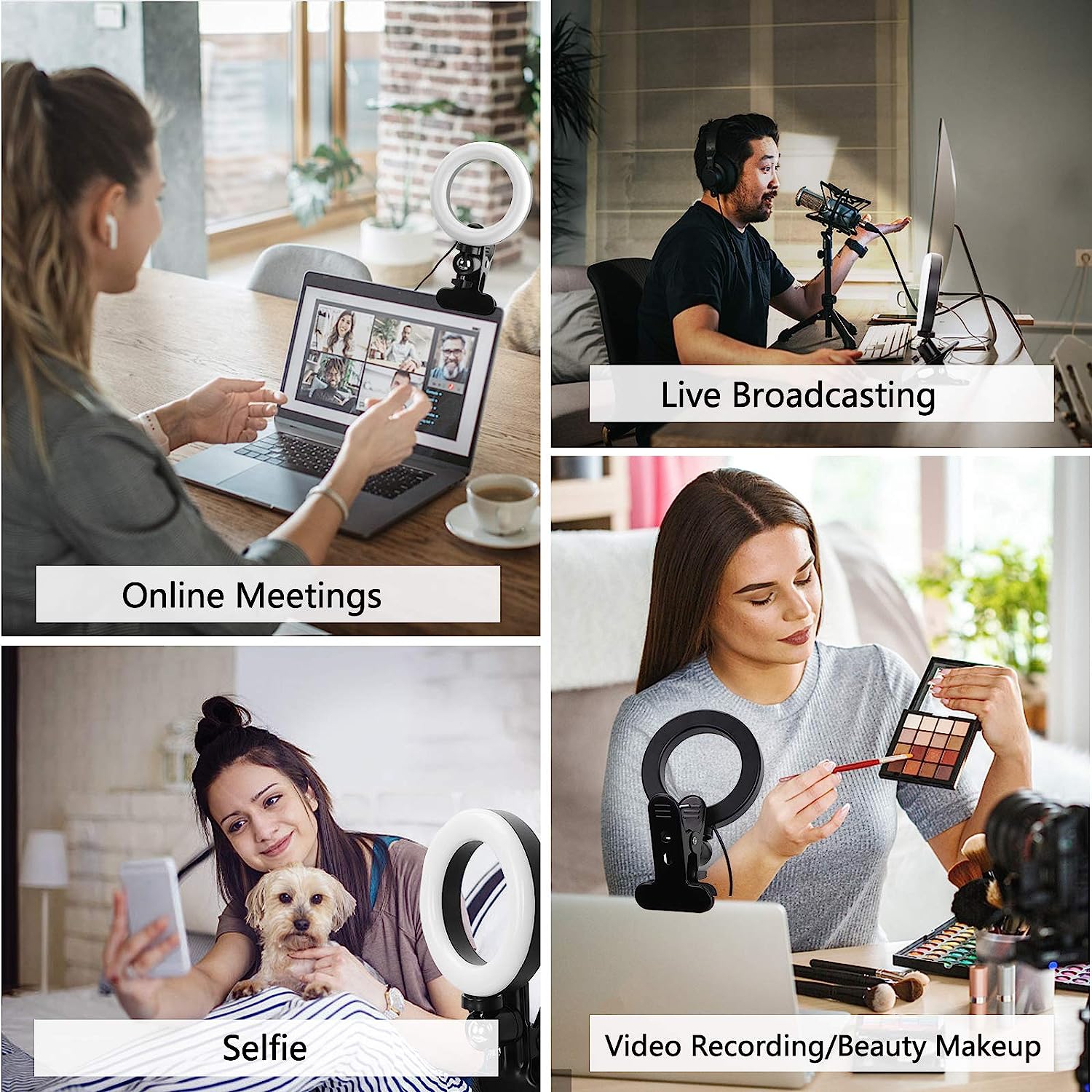 Navor LED Ring Light Dimmable Video Conference Lighting Kit for Remote Working Distance Learning Live Streaming Conferencing YouTube