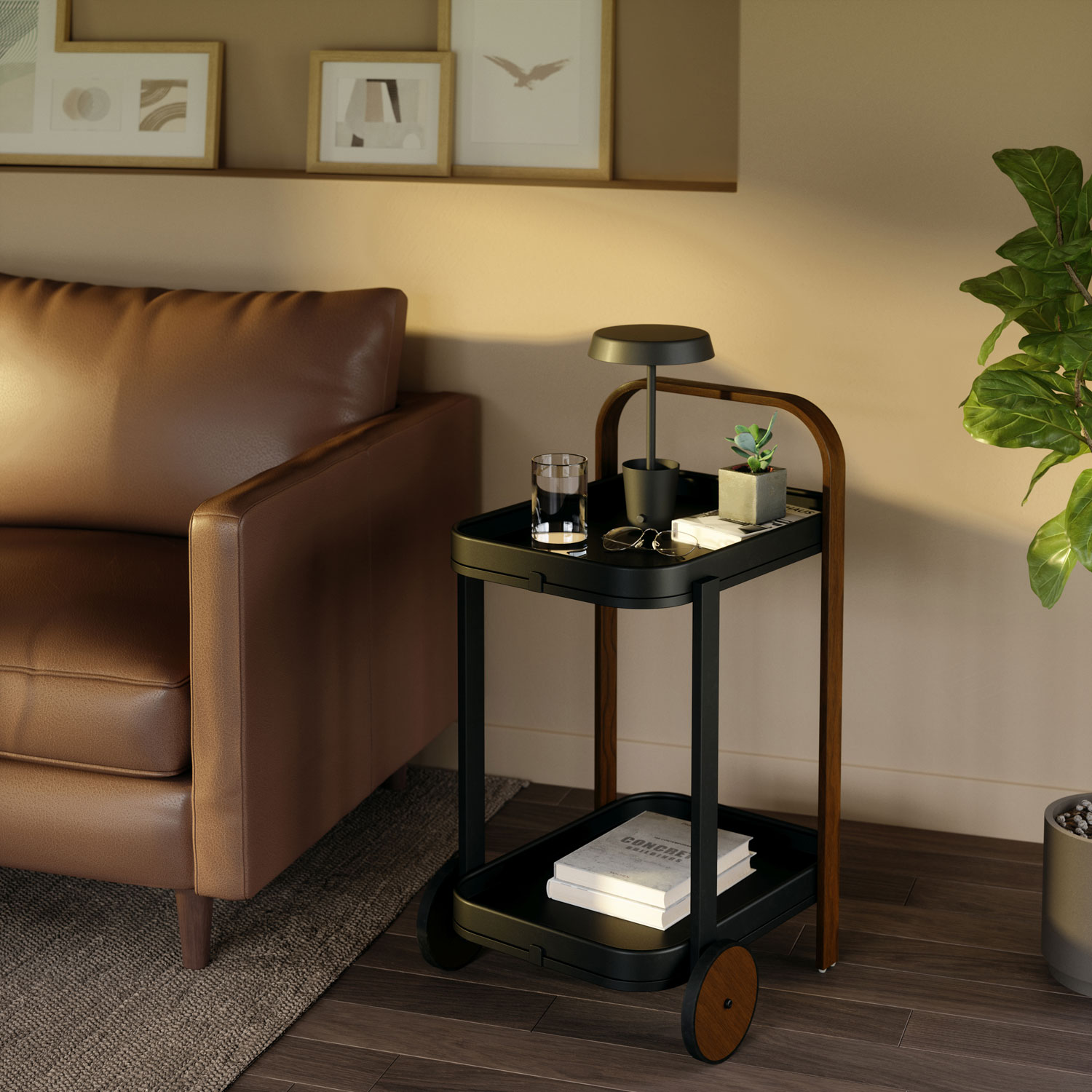 Desserte moderne Bellwood d'Umbra - Noir/Naturel