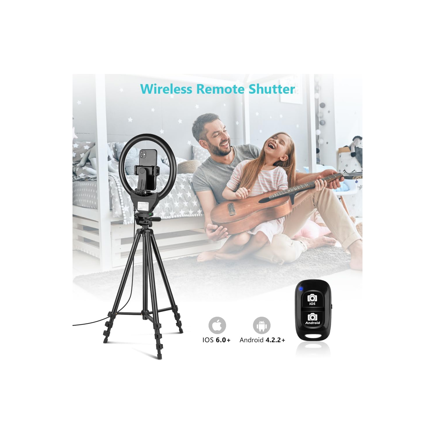 12'' Ring Light with Tripod Stand, LED Selfie Ring Light with