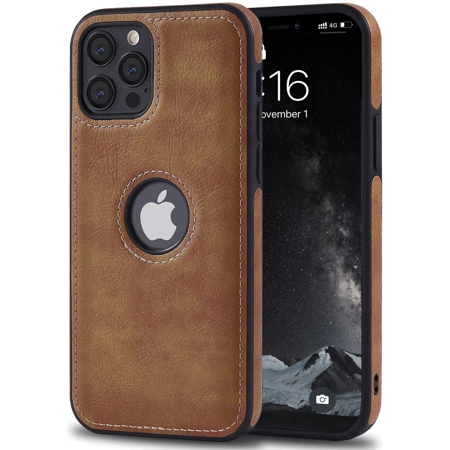 Brenda Retro Leather Case Anti-Knock Back Cover Soft TPU Business Shell Phone Case High Quality for iPhone 13 Pro (FREE SHIPPING)