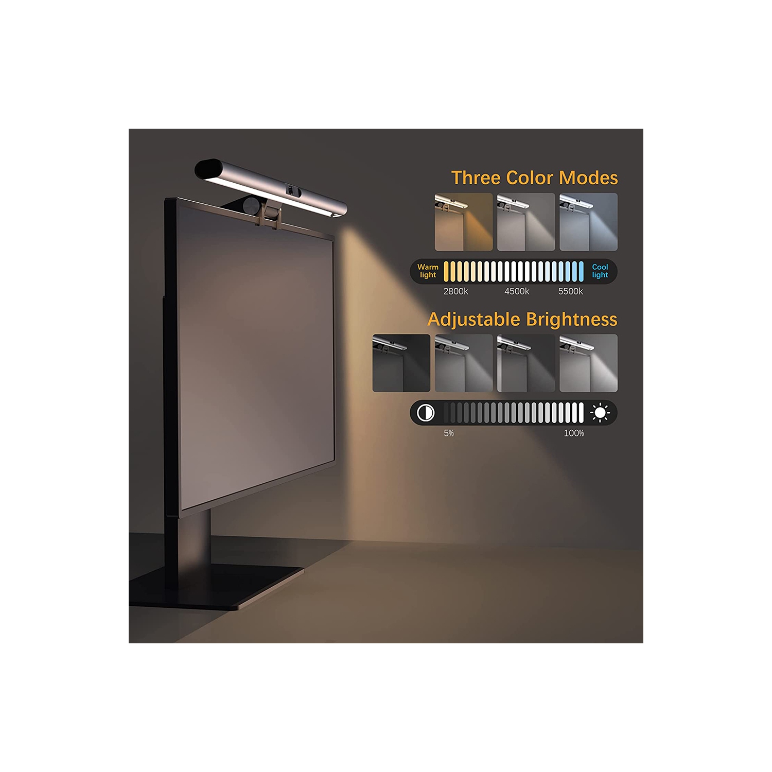 Monitor LED Light Screen bar with Stepless Dimming and 3 Light modes temperatures for Home and office