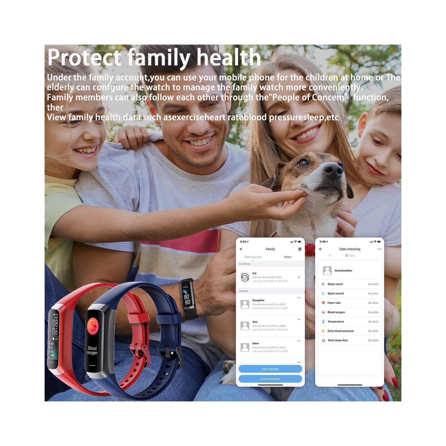 Heart Rate Fitness Tracker & Activity Smartwatch, Sports Bracelet with Sleep Monitor, Calorie Counter, Pedometer & IP67 Waterproof Wristband for Men