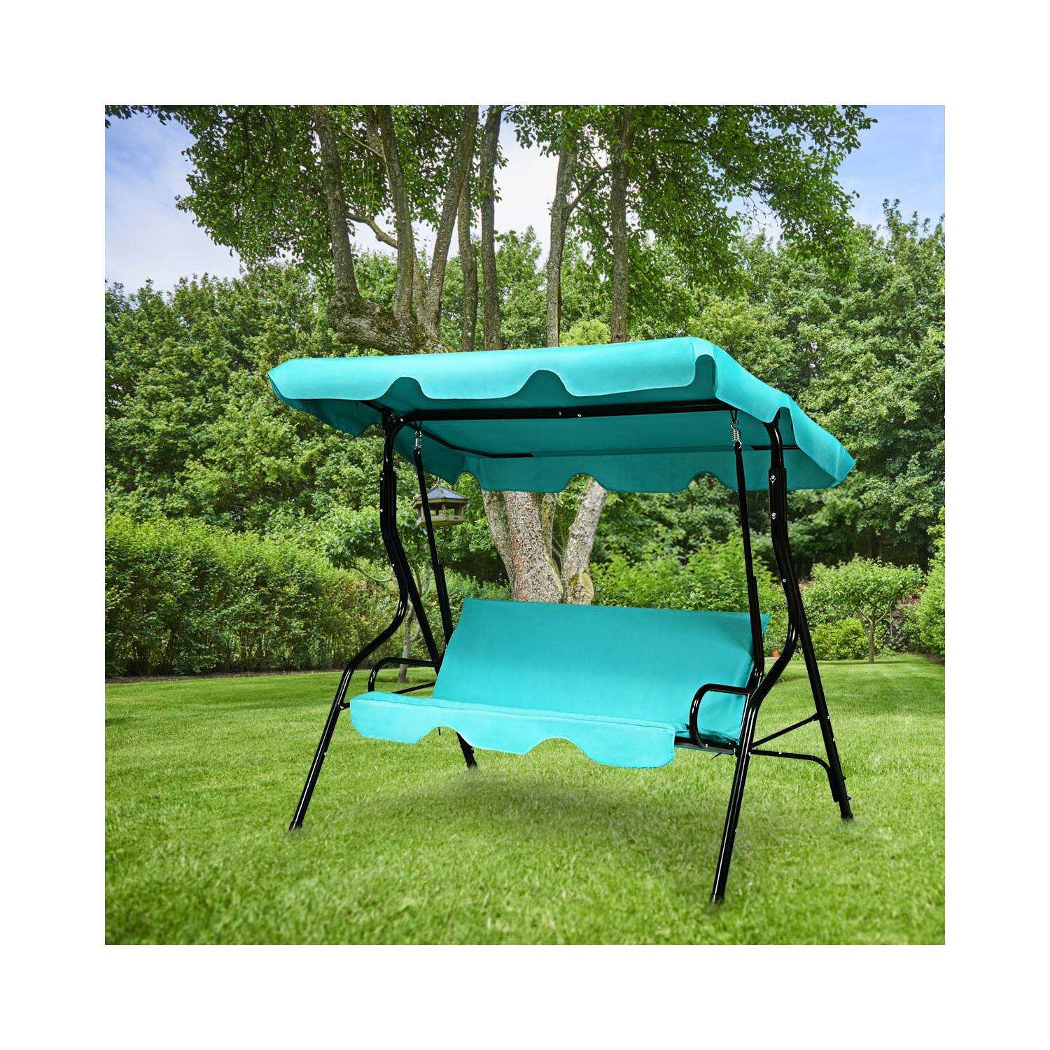 Hamac d’extérieur à 3 sièges avec cadre en aluminium ajustable et étanche de PatioJoy