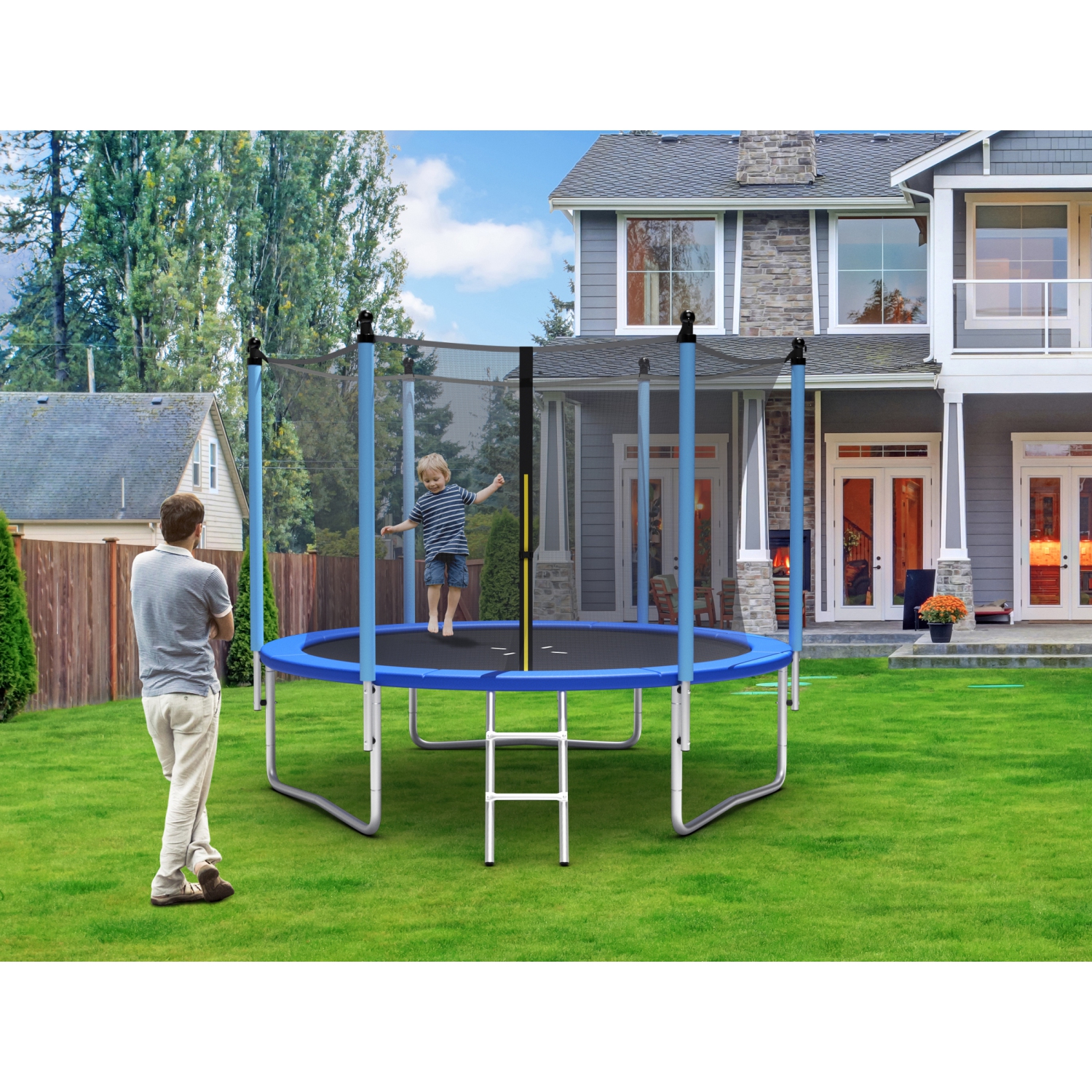 Patiojoy – trampolines de loisir approuvées par l'ASTM avec filet de protection 8ft, Jumping Exercise