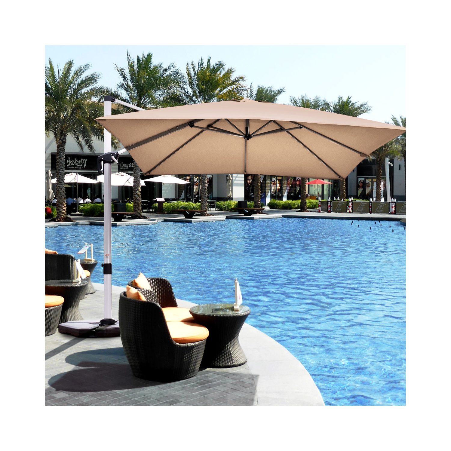 TopBuy – Parapluie de patio carré de 10 pi Market