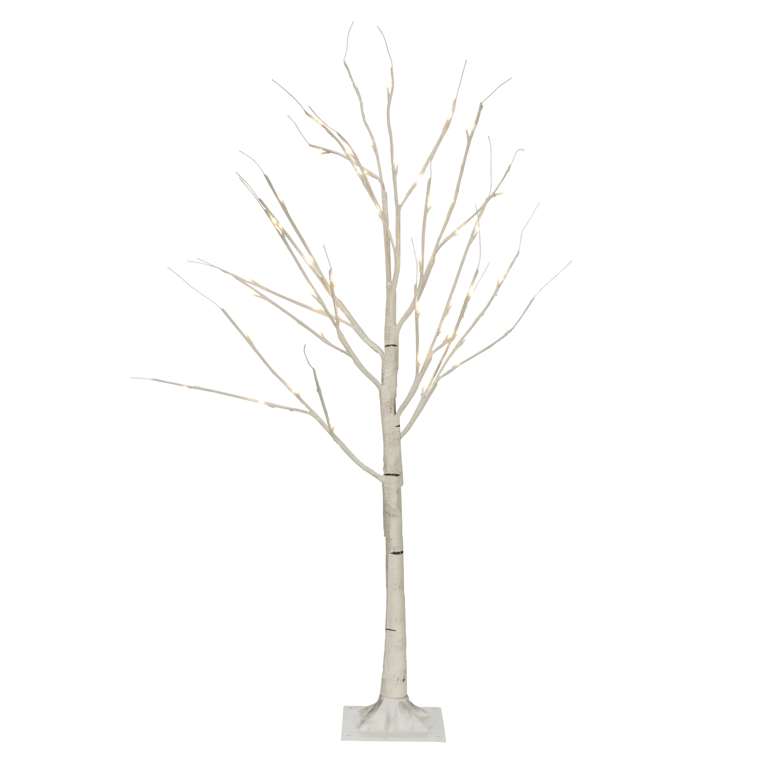 Hi-Line Gift Ltd Birch Tree On Metal Base In/Outdoor 48 LED 47 Inch High with 8 Lighting Modes