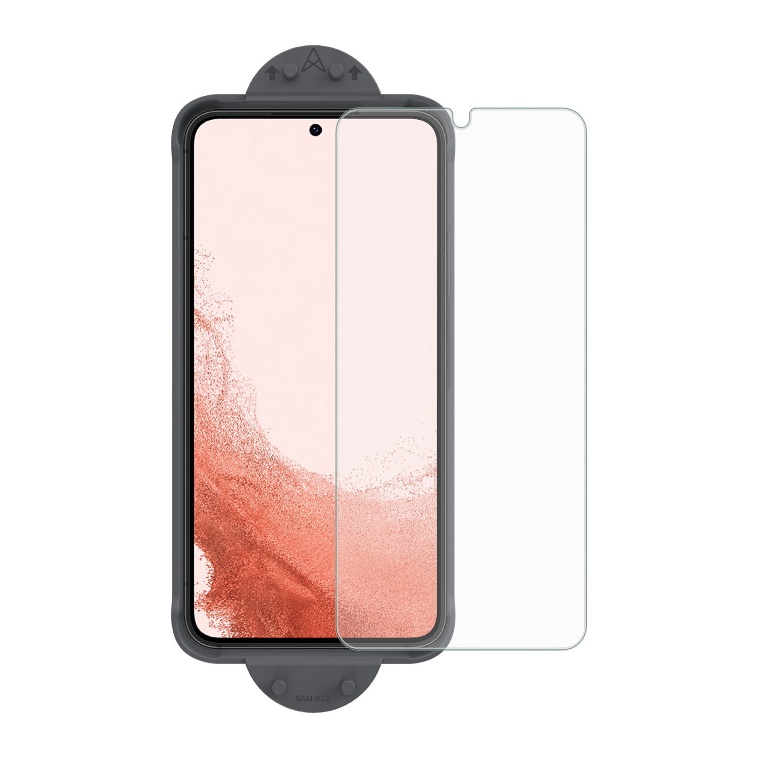 Protecteur d'écran incurvé ARMORGlass Pro 2.5D d'AXS avec plateau d'installation pour Galaxy S22 de Samsung