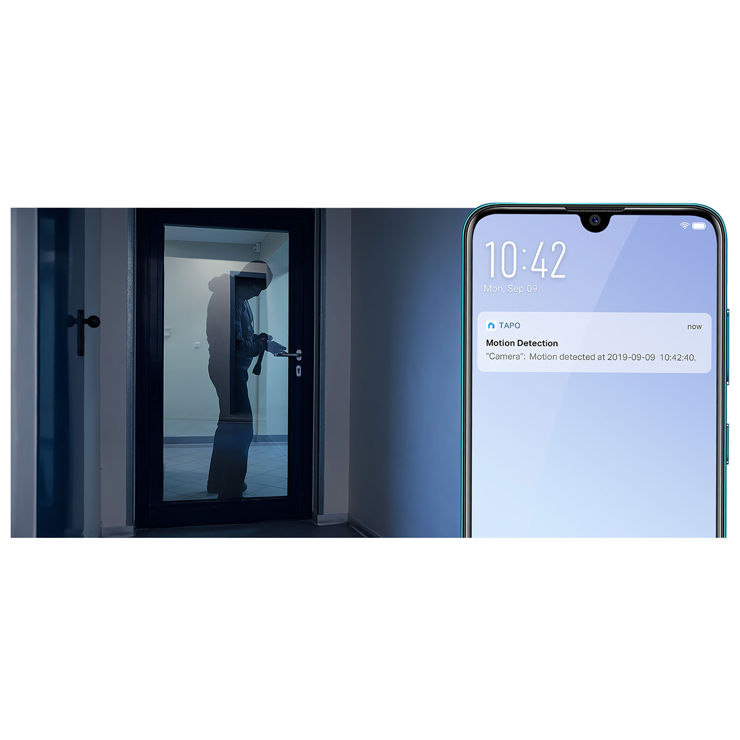 Caméra de surveillance intérieure Wi-Fi HD 1080p Tapo C100 de TP-Link - Blanc